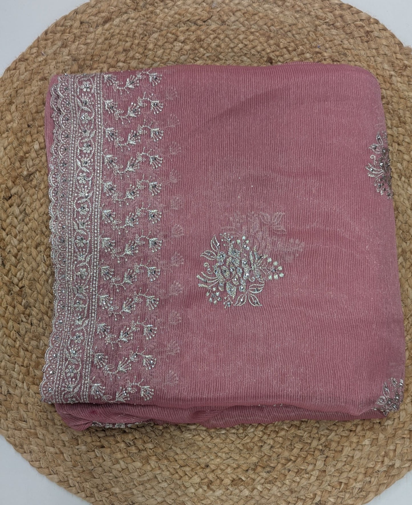 Pink Tissue Party Wear Saree