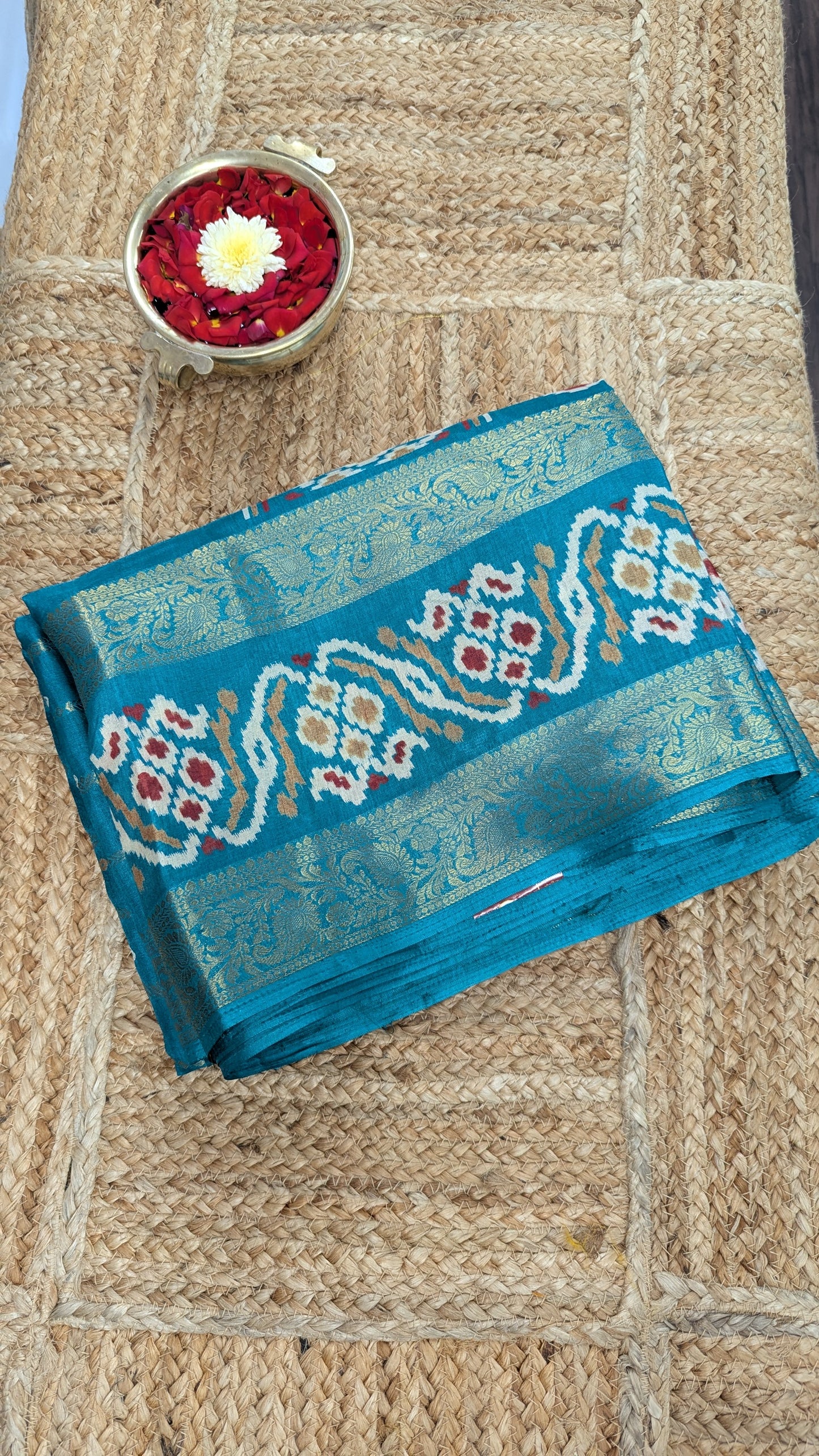 Light Blue Semi Mysore Silk Saree
