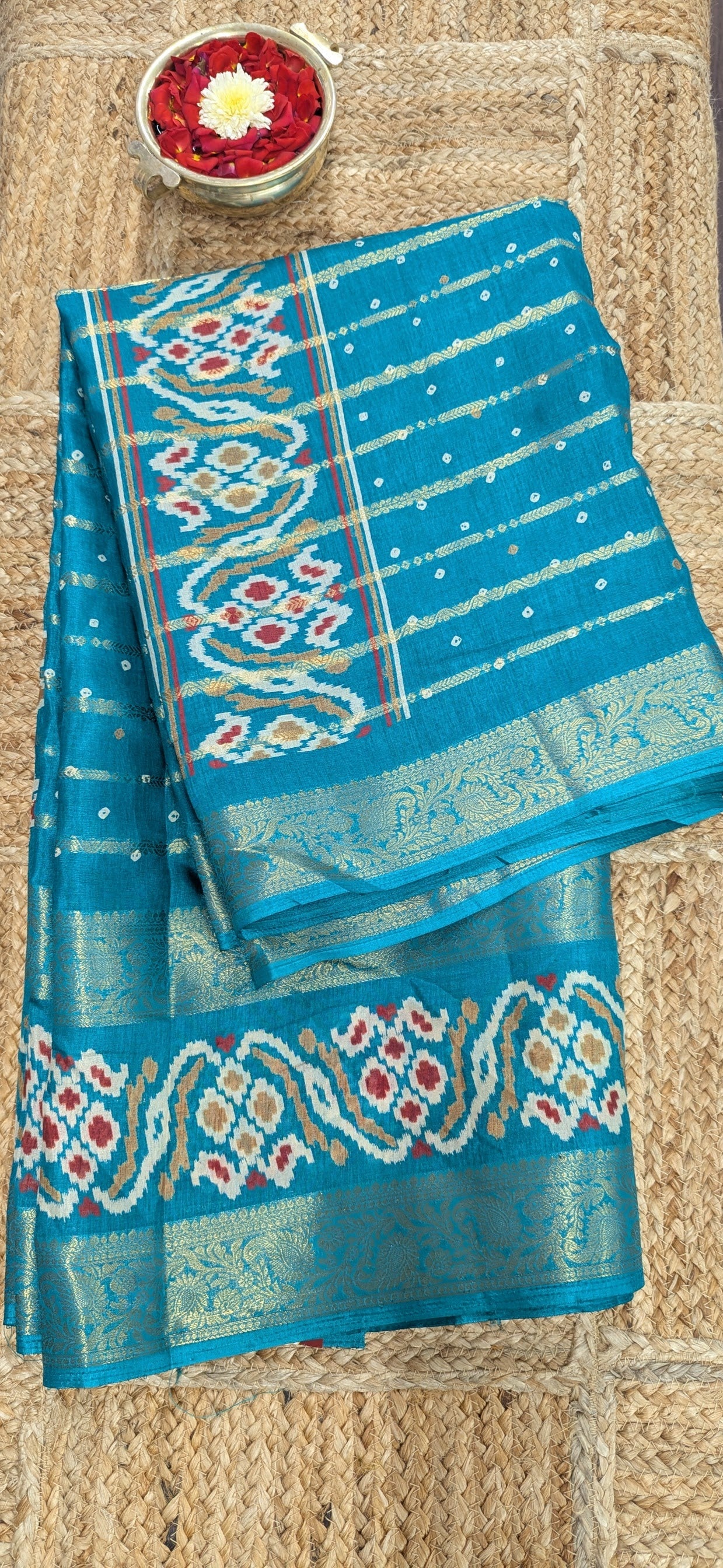 Light Blue Semi Mysore Silk Saree