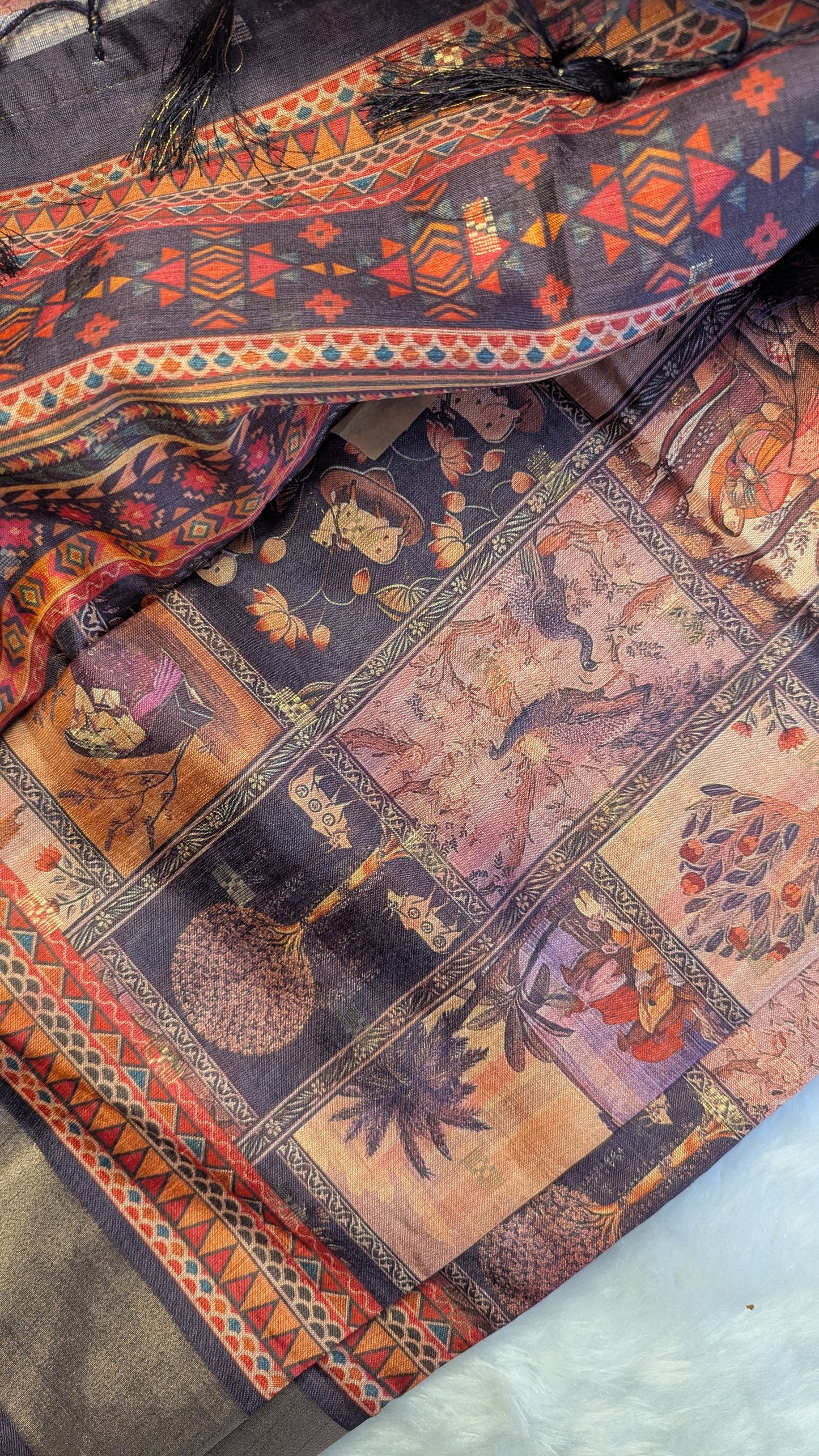 Art Silk Tapestry Saree - Peach
