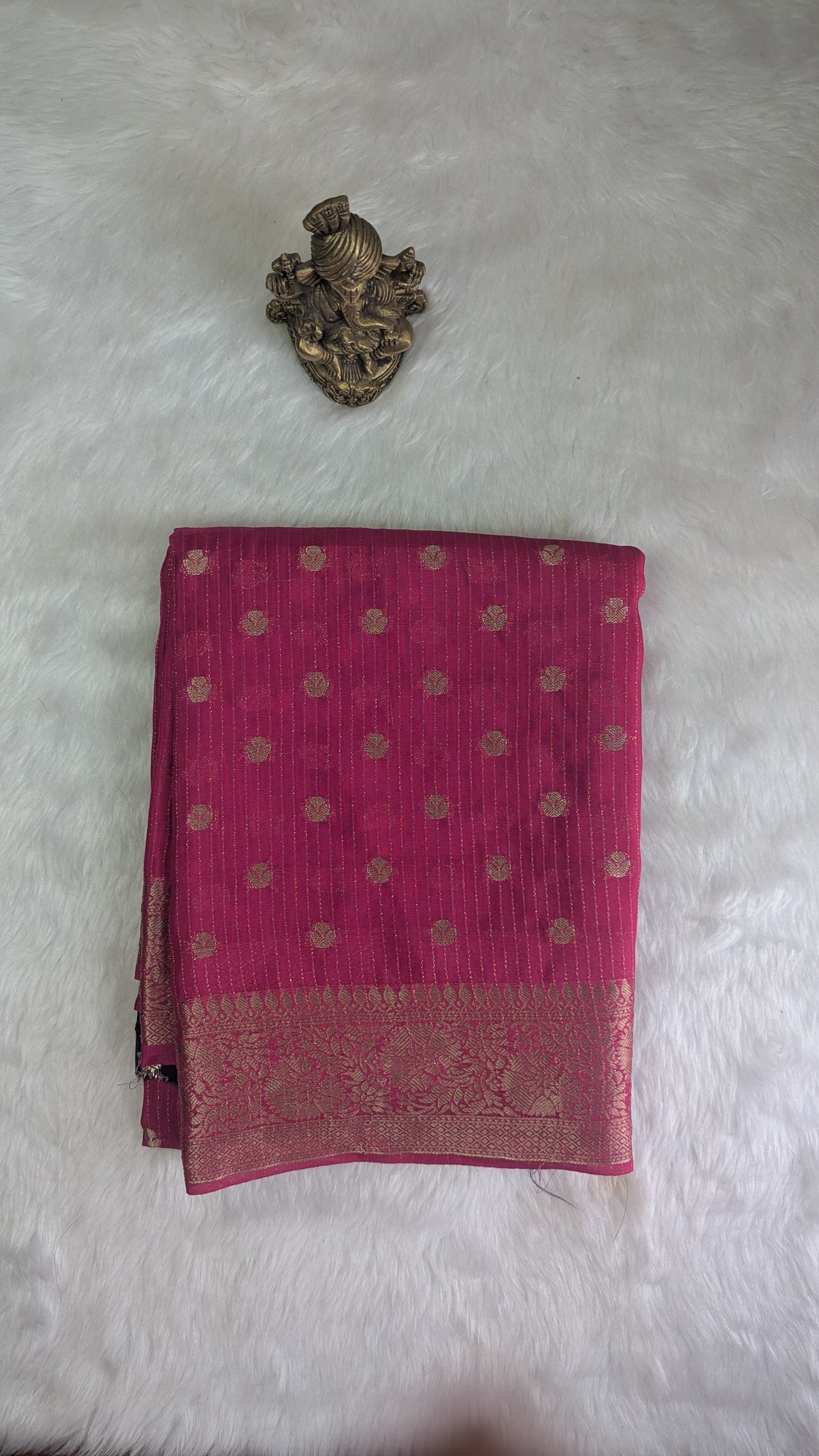 Pink Crepe Silk Saree with Small Motifs