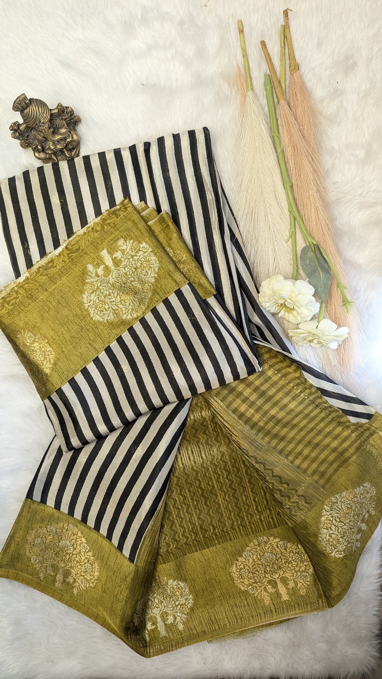 Bangalore Silk with Contrast Border and Zari Work