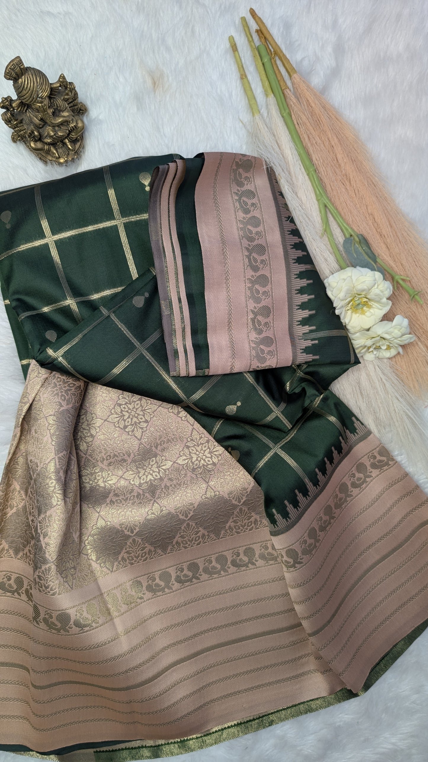 Semi Silk with Zari Checks and Rich Contrast