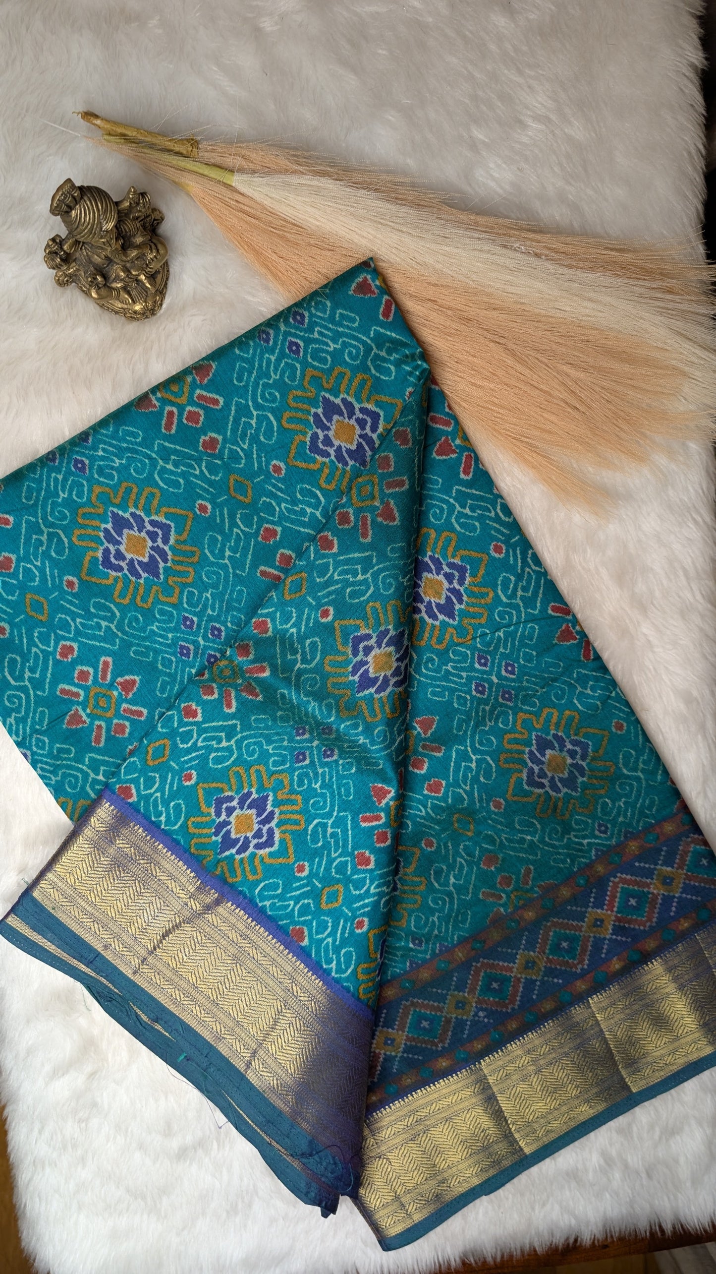 Cotton Blend Patola Silk Saree