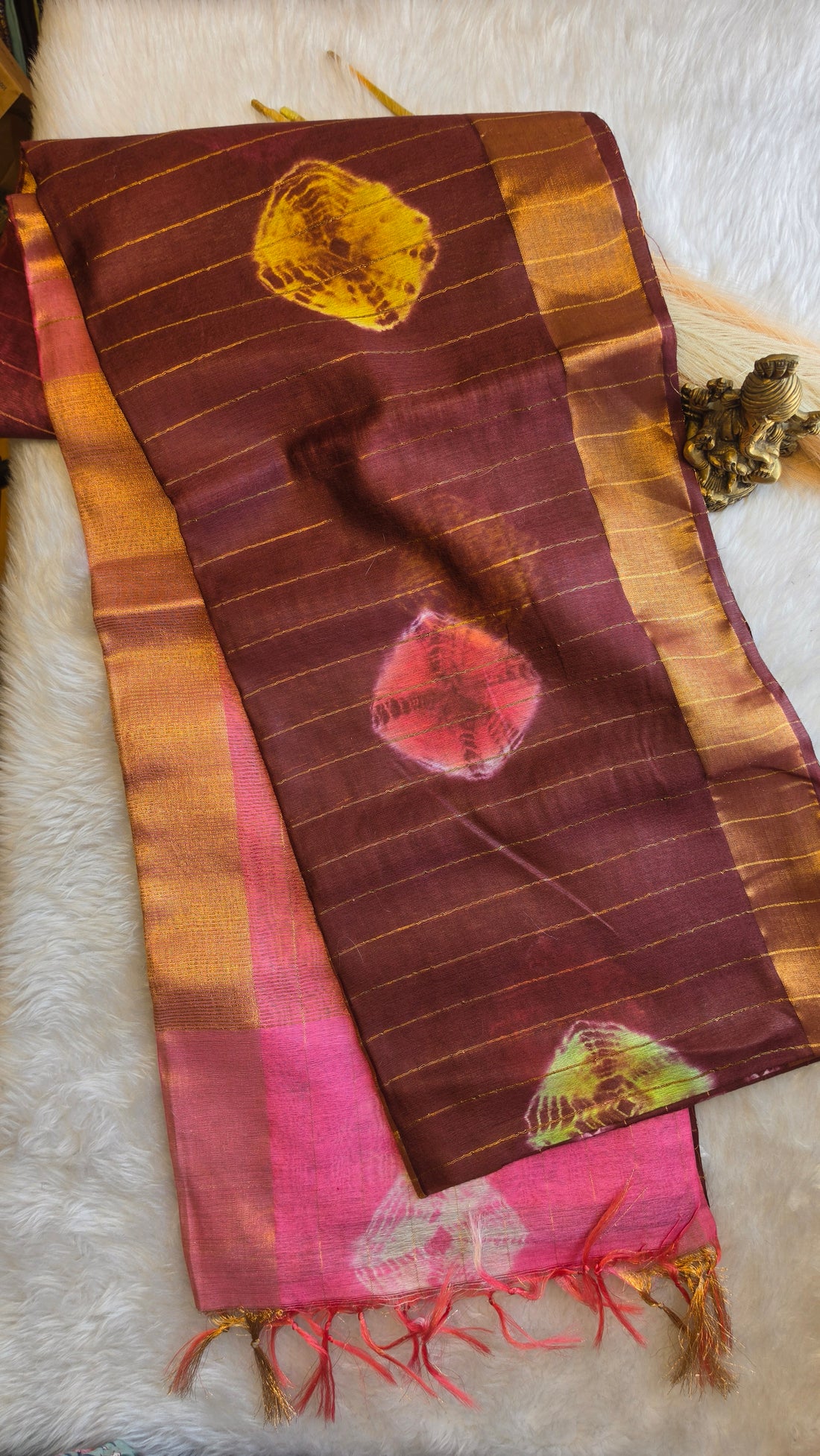 Soft Cotton Saree with Shibori Prints