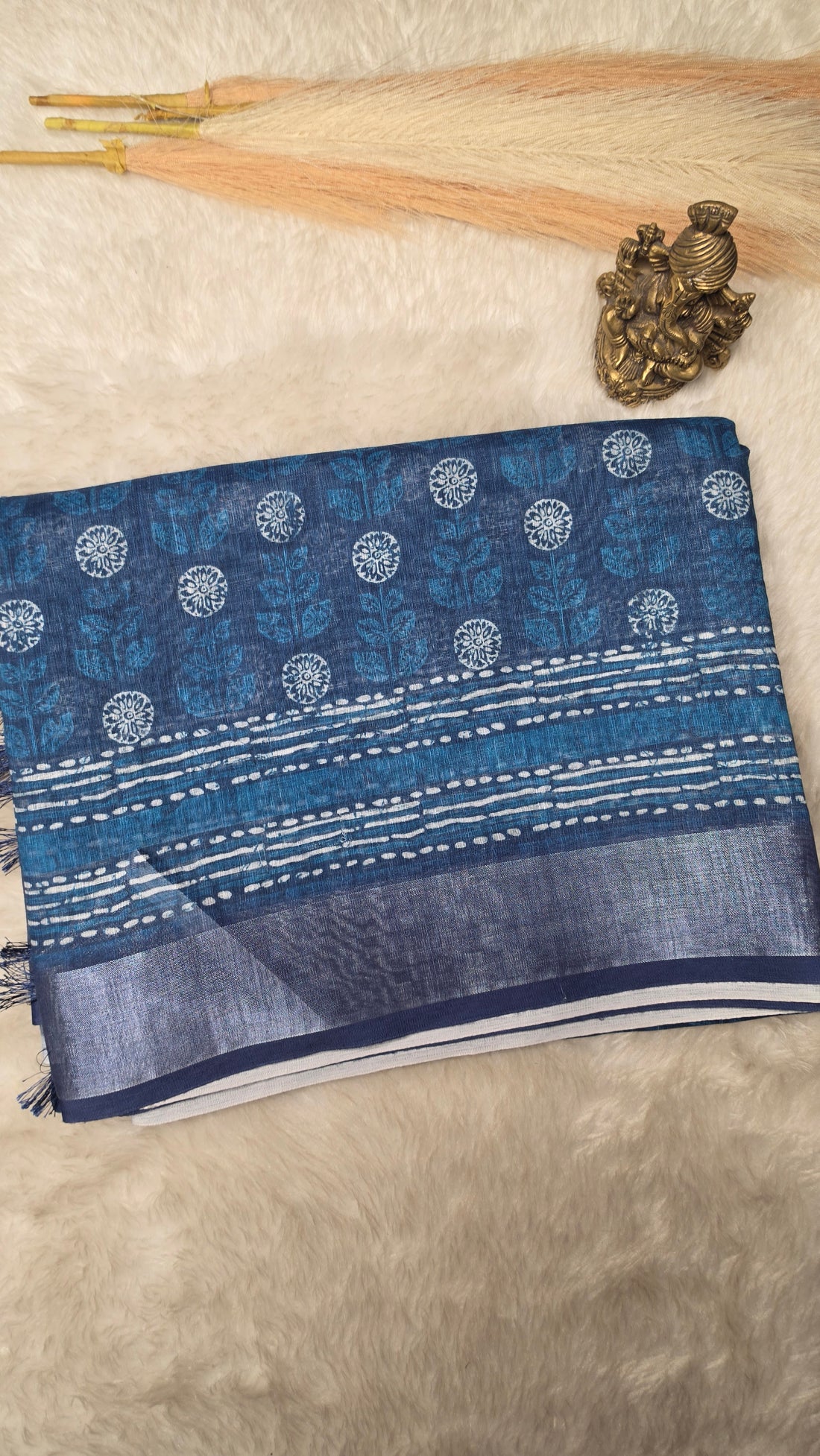 Indigo Cotton Saree