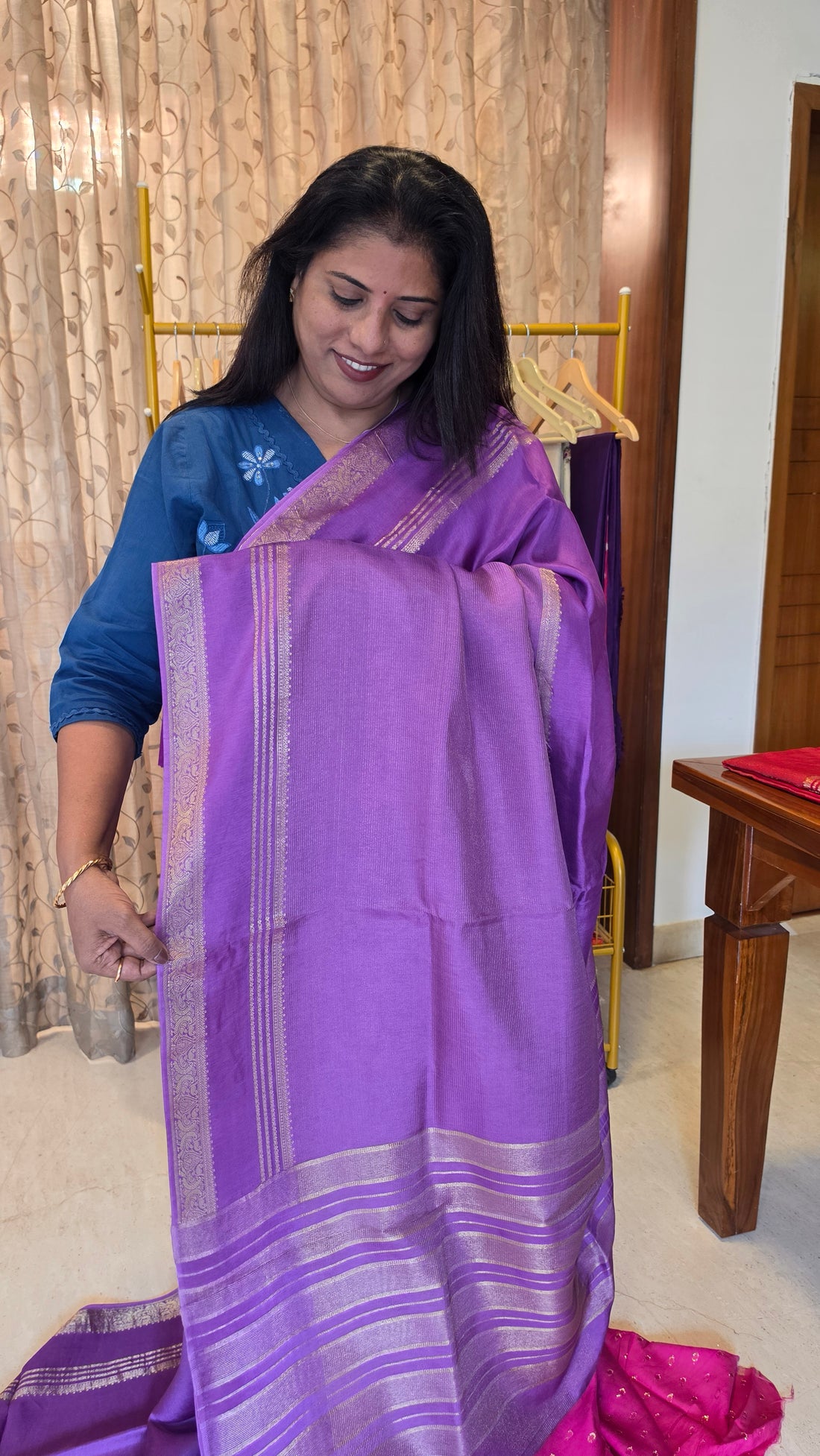 Half and Half Stripes- Lavender