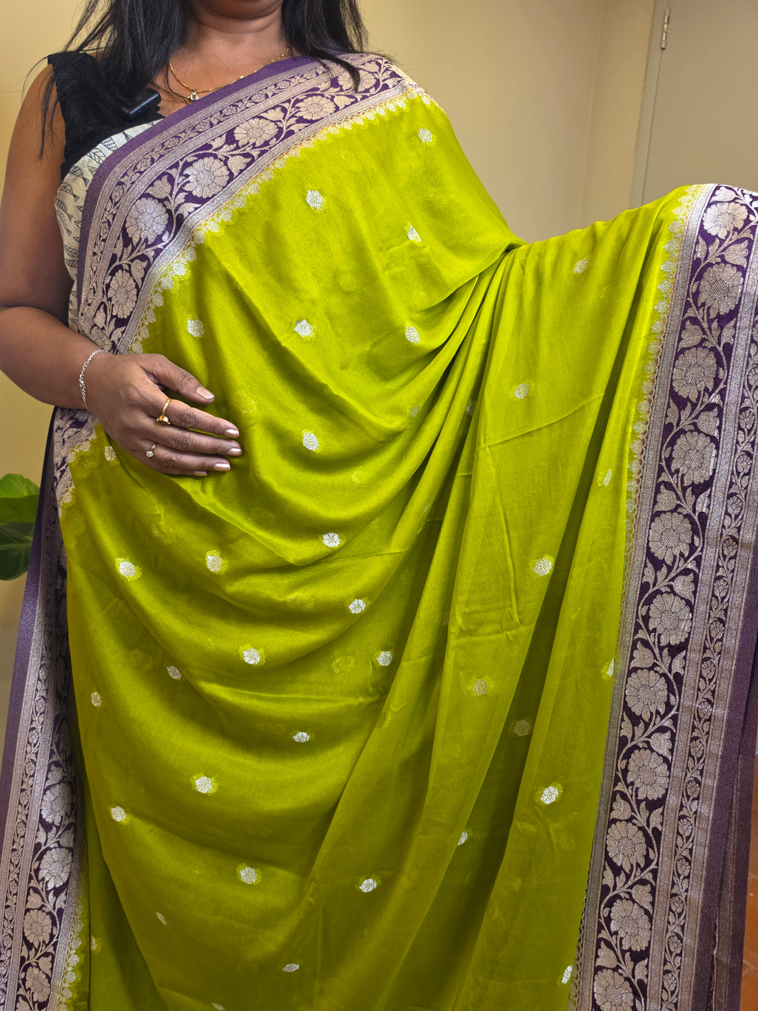 Banaras Georgette-Mint Green