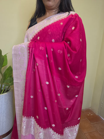 Banaras Georgette-Rani Pink