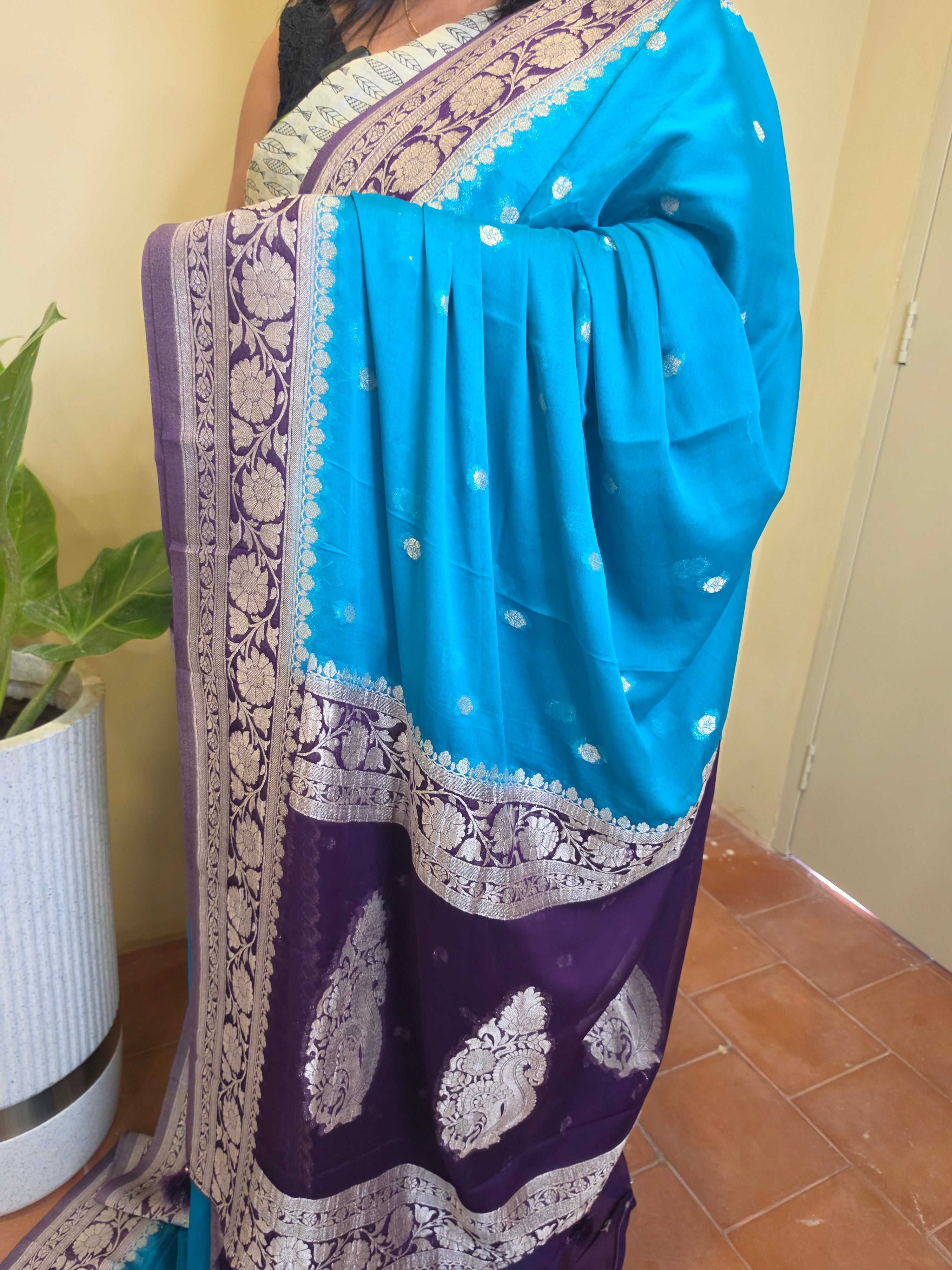 Banaras Georgette-SkyBlue