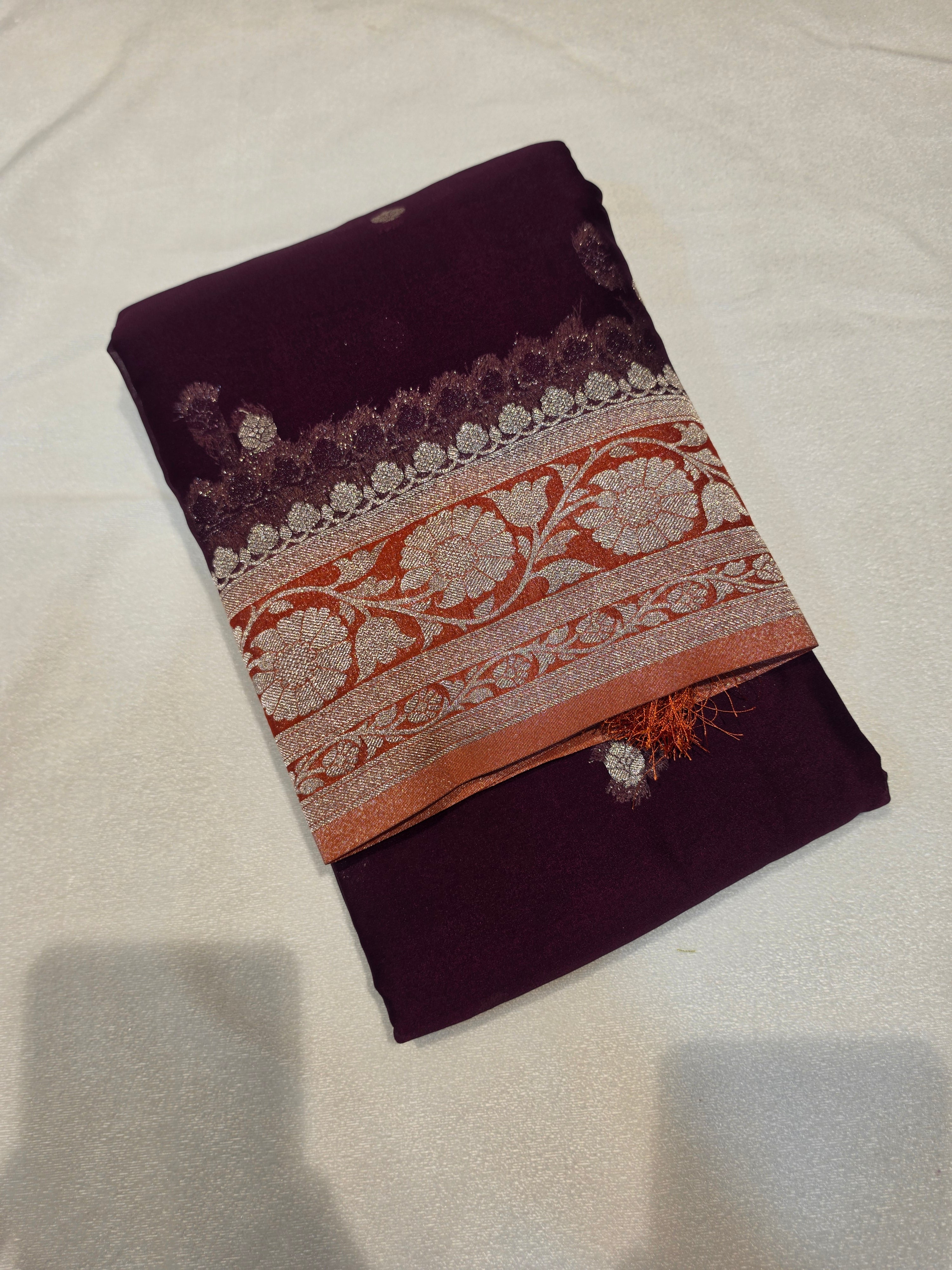 Banaras Georgette-Coffee Brown