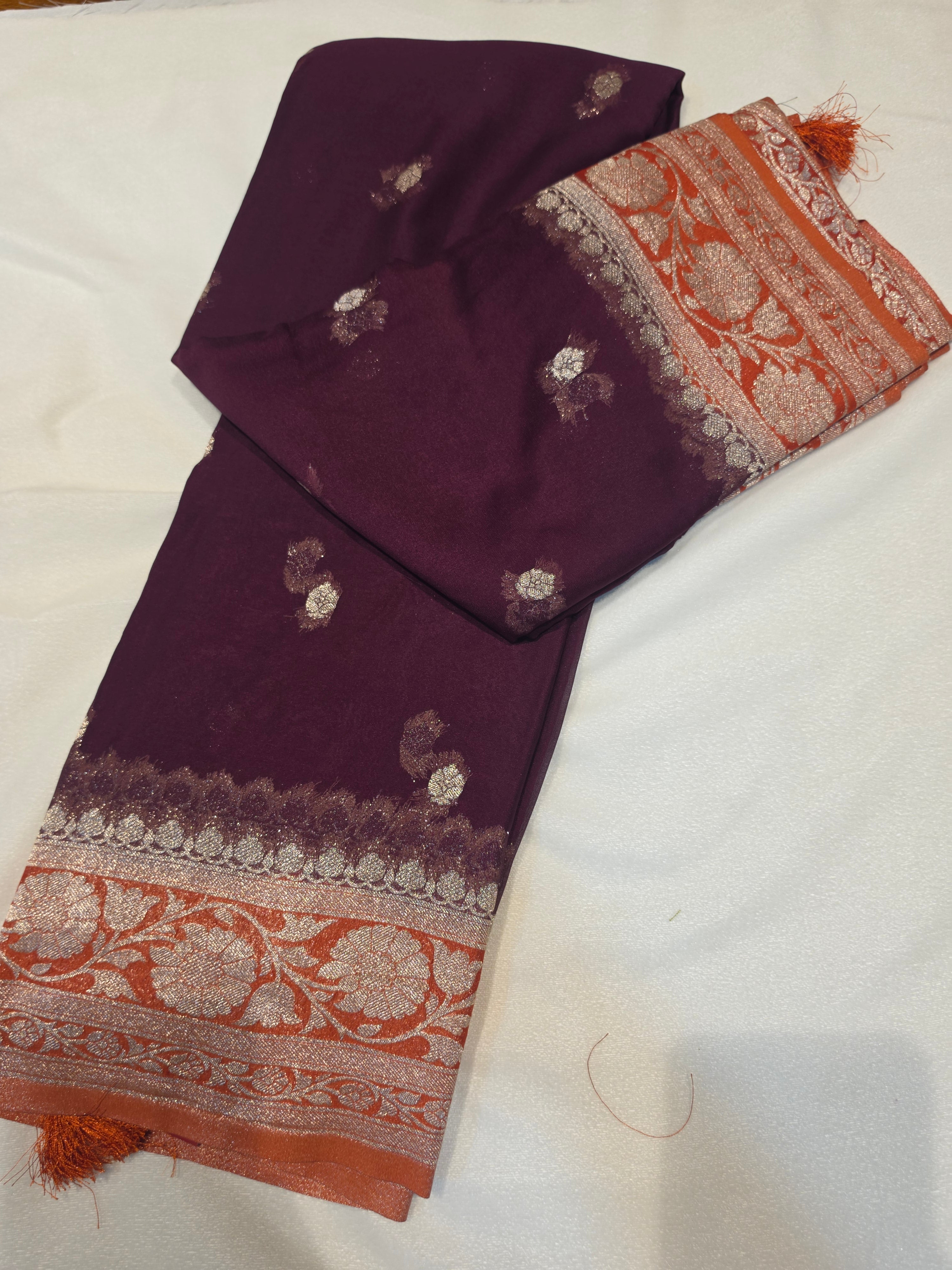 Banaras Georgette-Coffee Brown