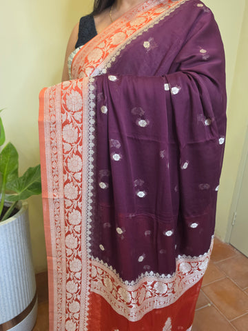 Banaras Georgette-Coffee Brown