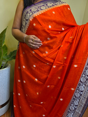 Banaras Georgette-Orange