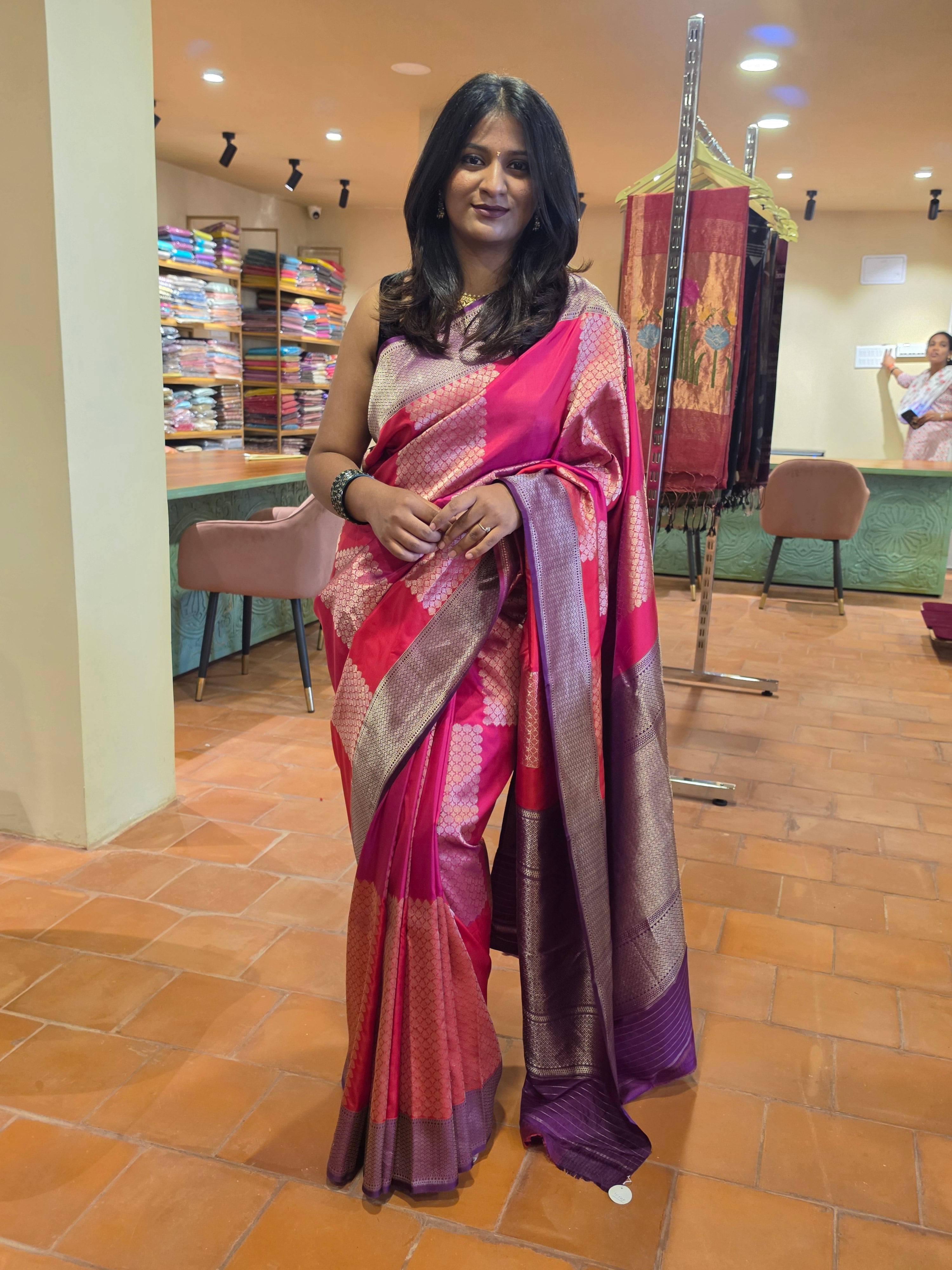 Pure Banaras Silk- Red and Wine
