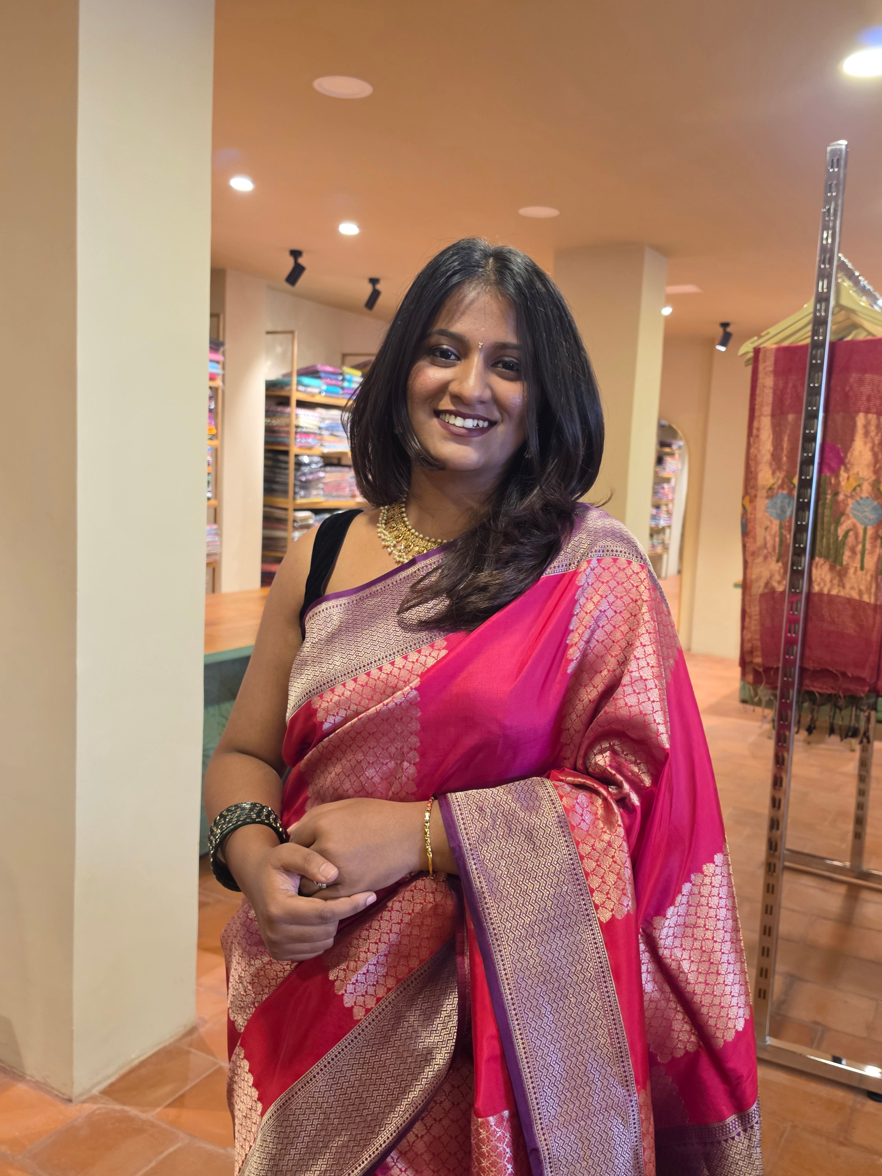 Pure Banaras Silk- Red and Wine