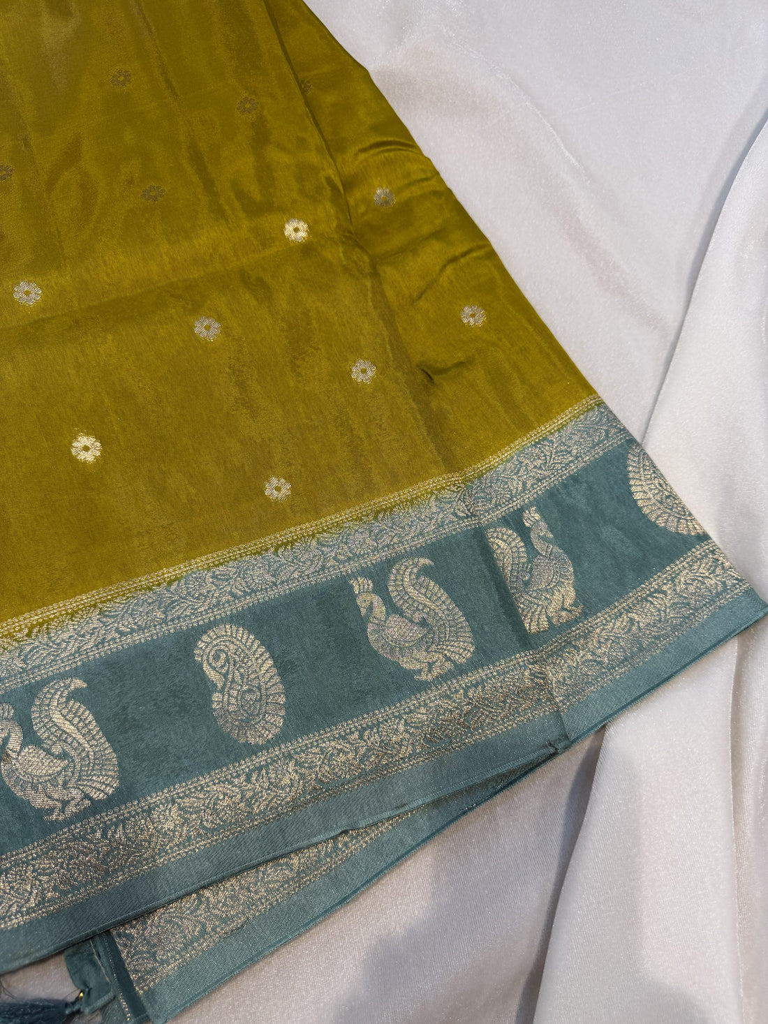 Banaras Crepe Silk- Lemon Yellow