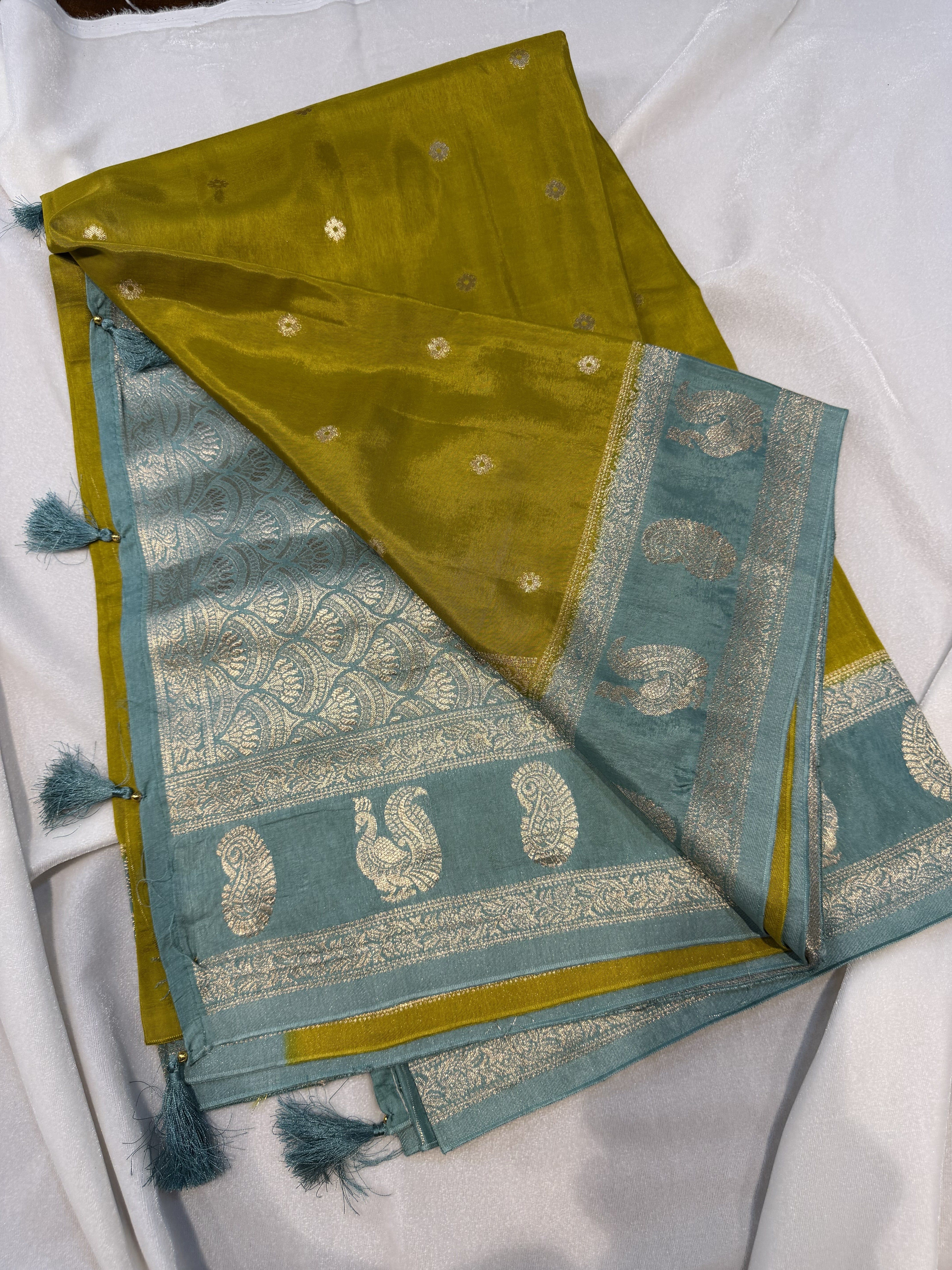 Banaras Crepe Silk- Lemon Yellow
