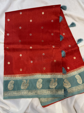 Banaras Crepe Silk- Red
