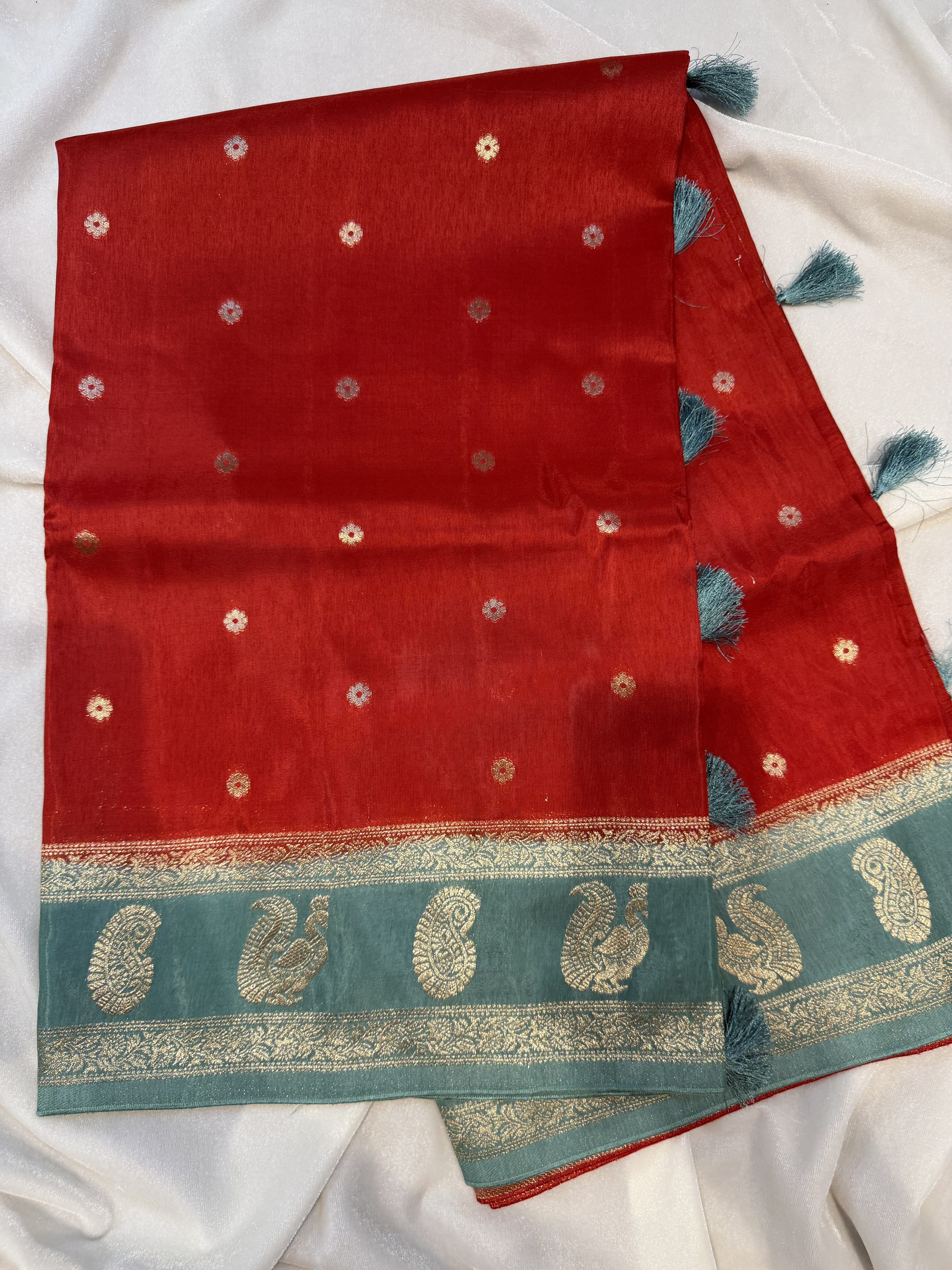 Banaras Crepe Silk- Red