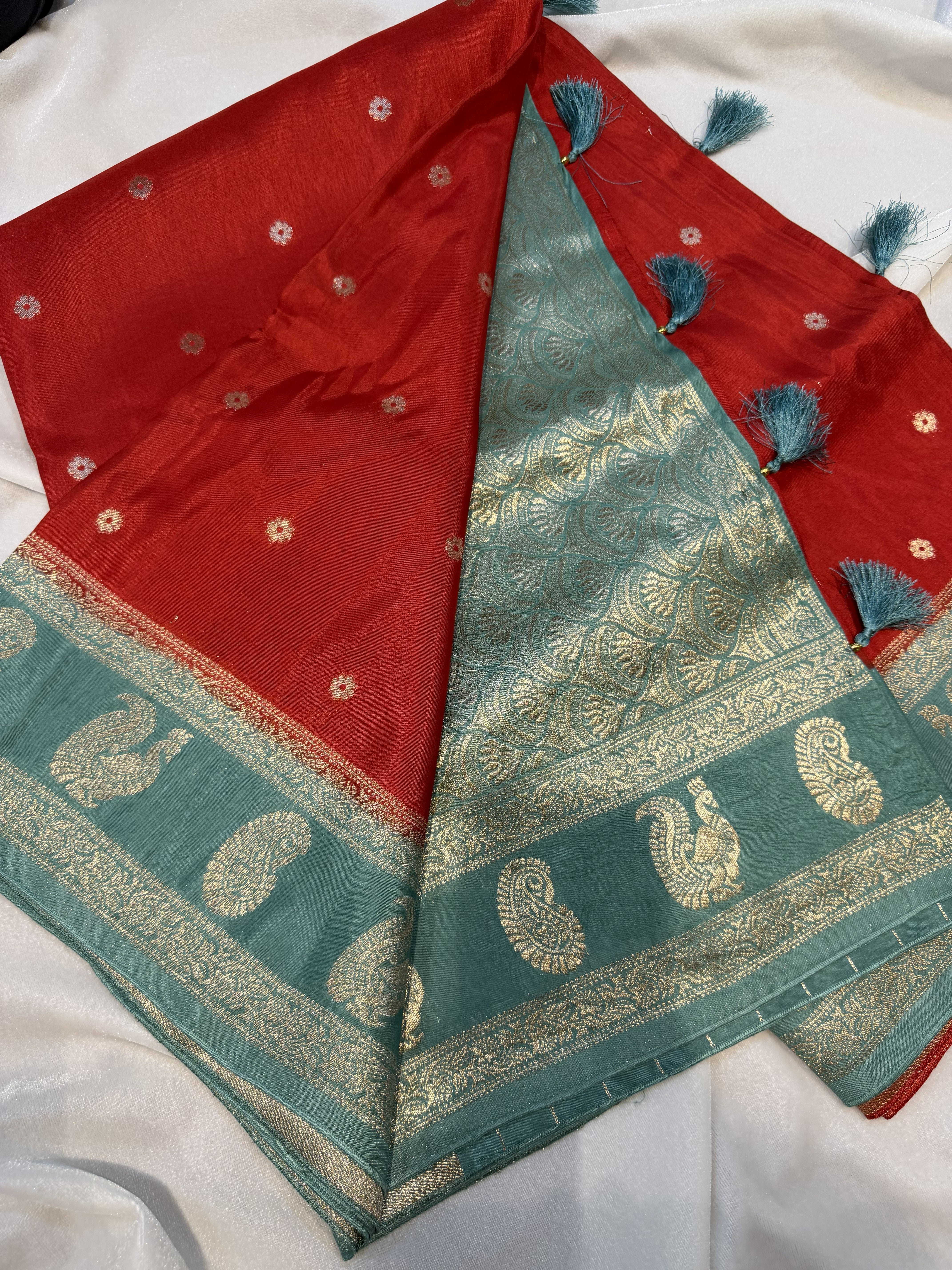 Banaras Crepe Silk- Red