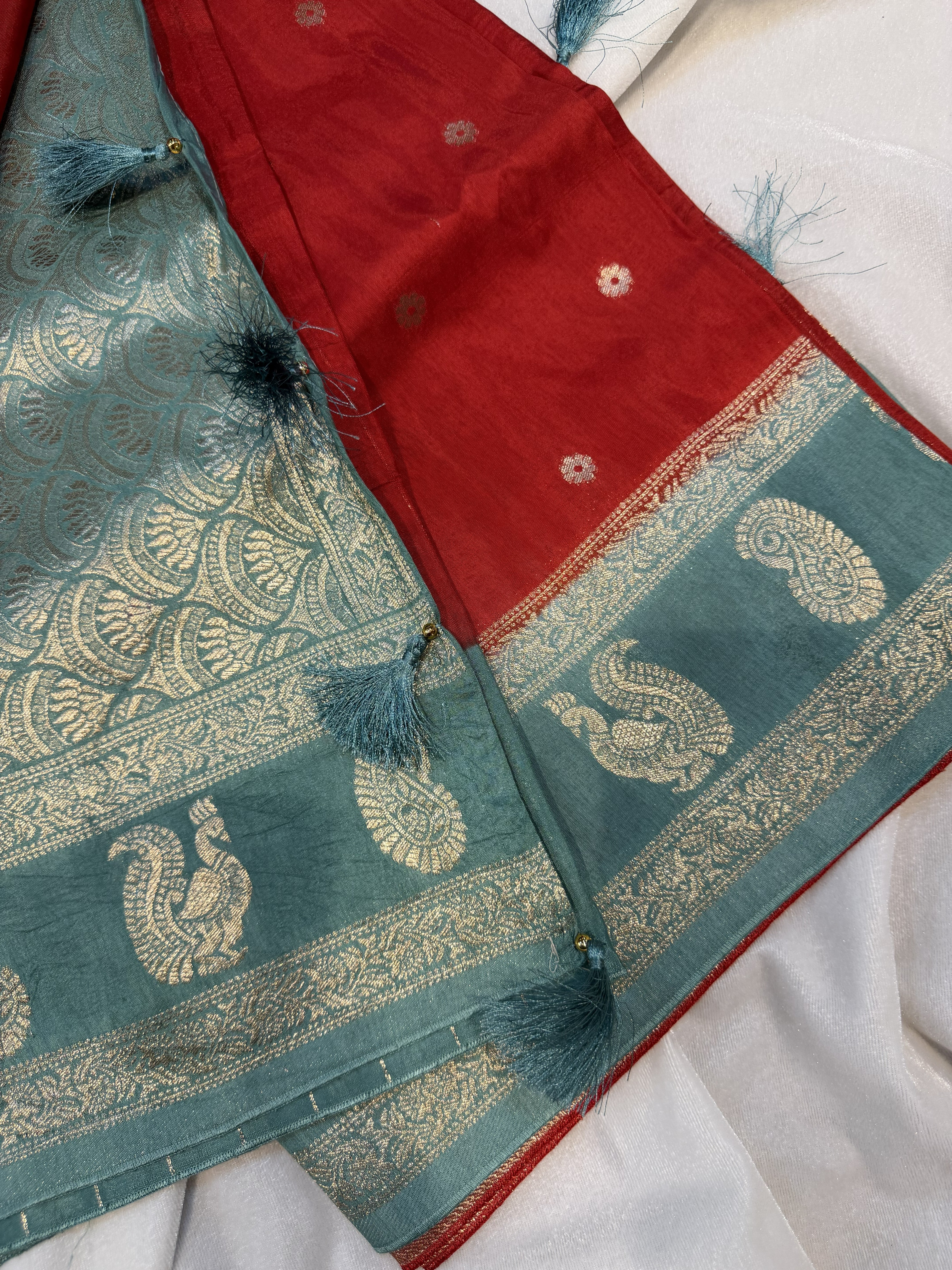 Banaras Crepe Silk- Red