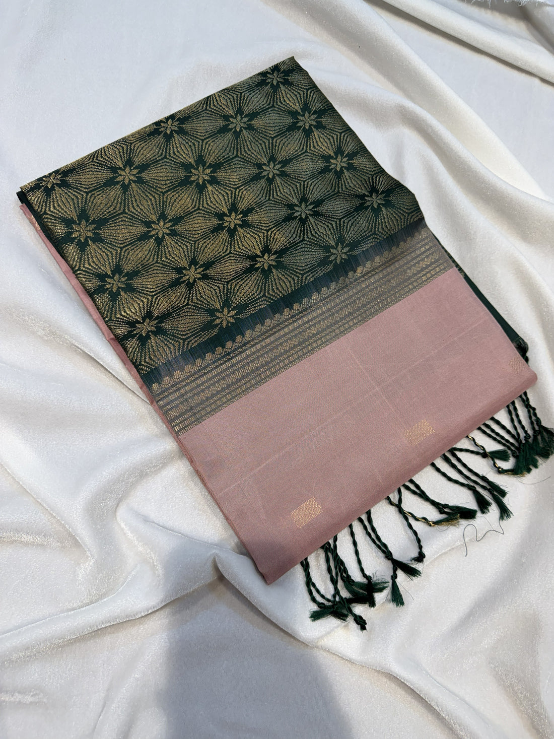 Kanchi Handloom Silk- Onion Color