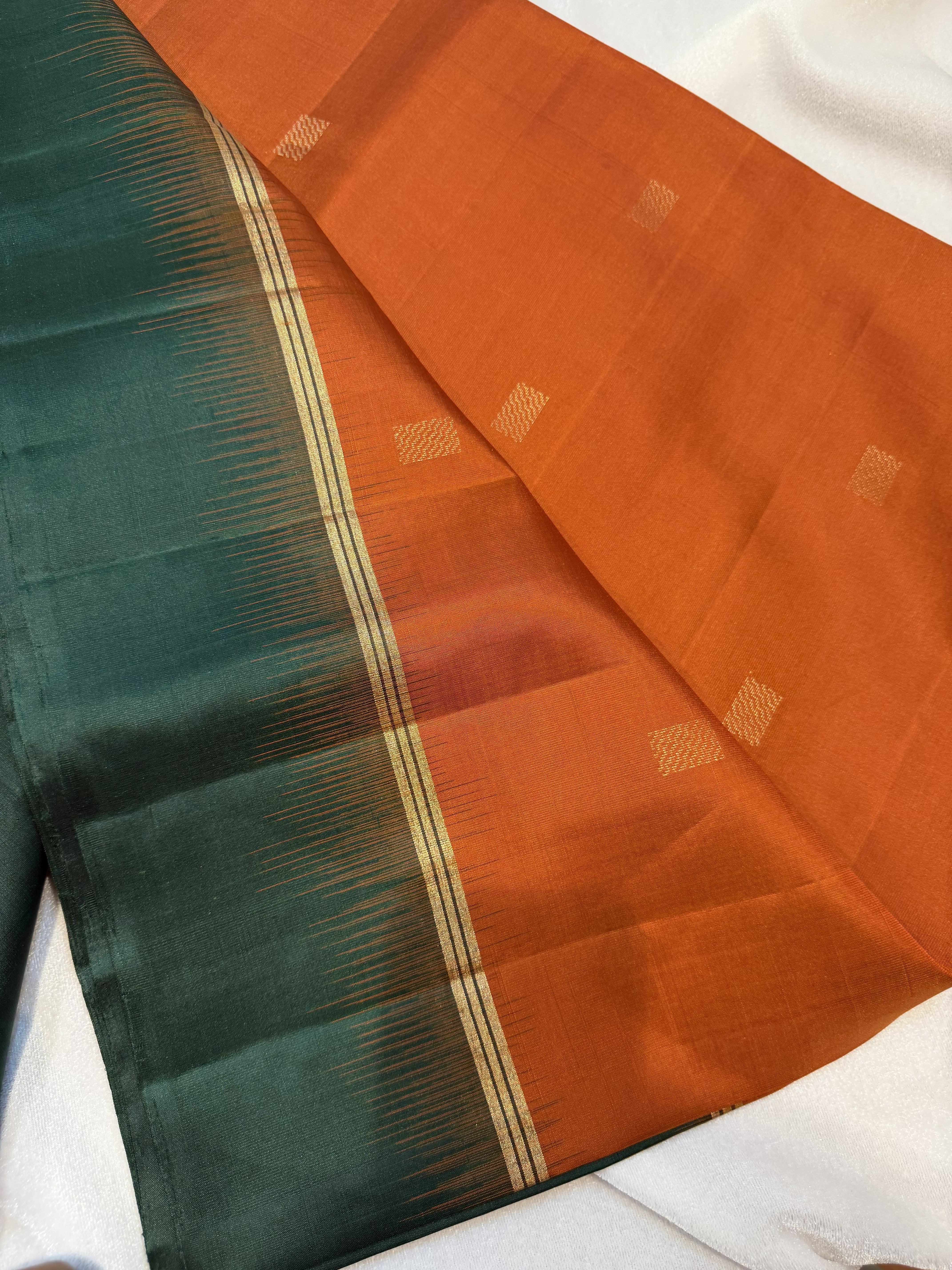 Kanchi Handloom silk - Rust Orange