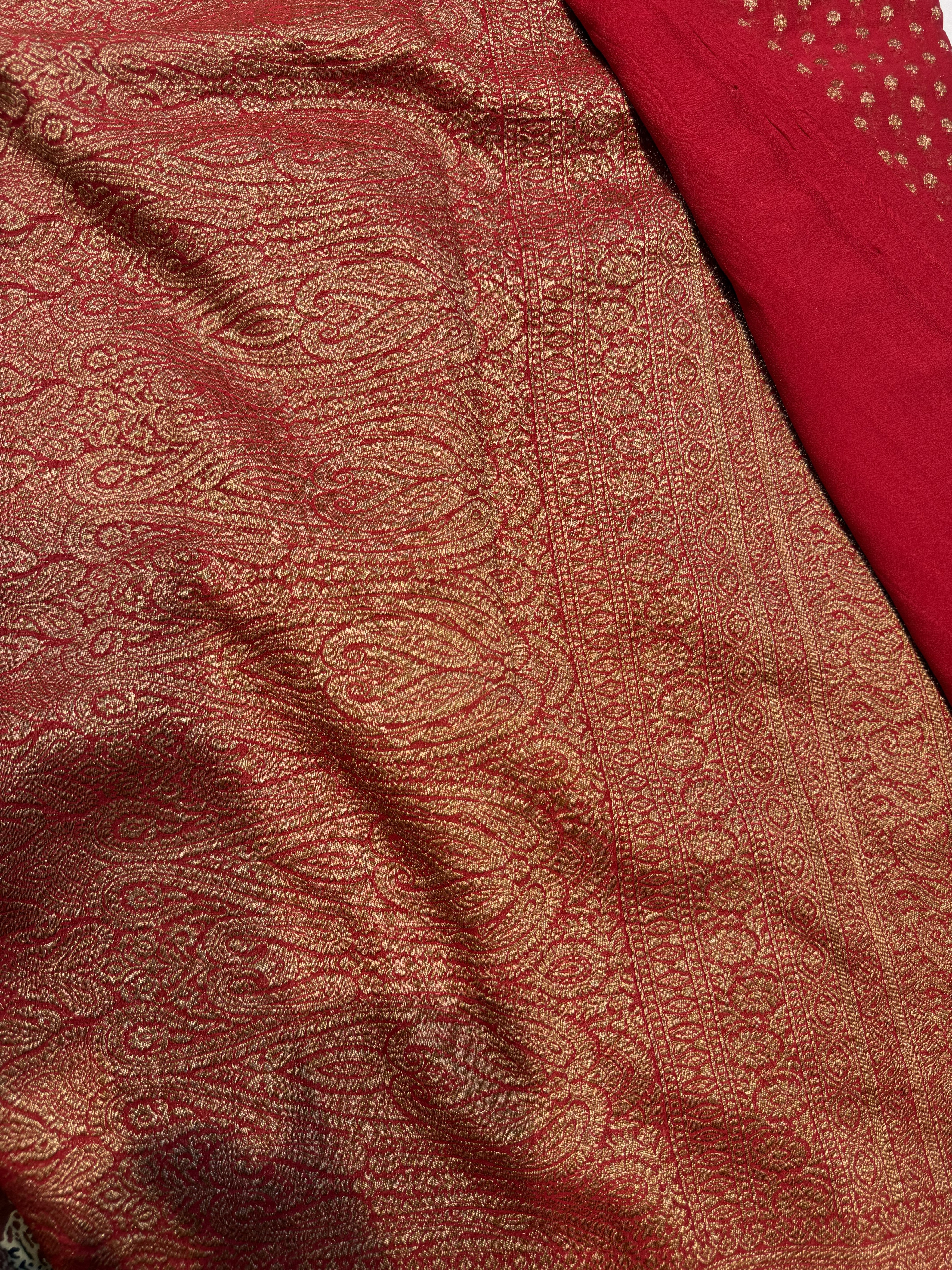 Pure Banaras Georgette- Red