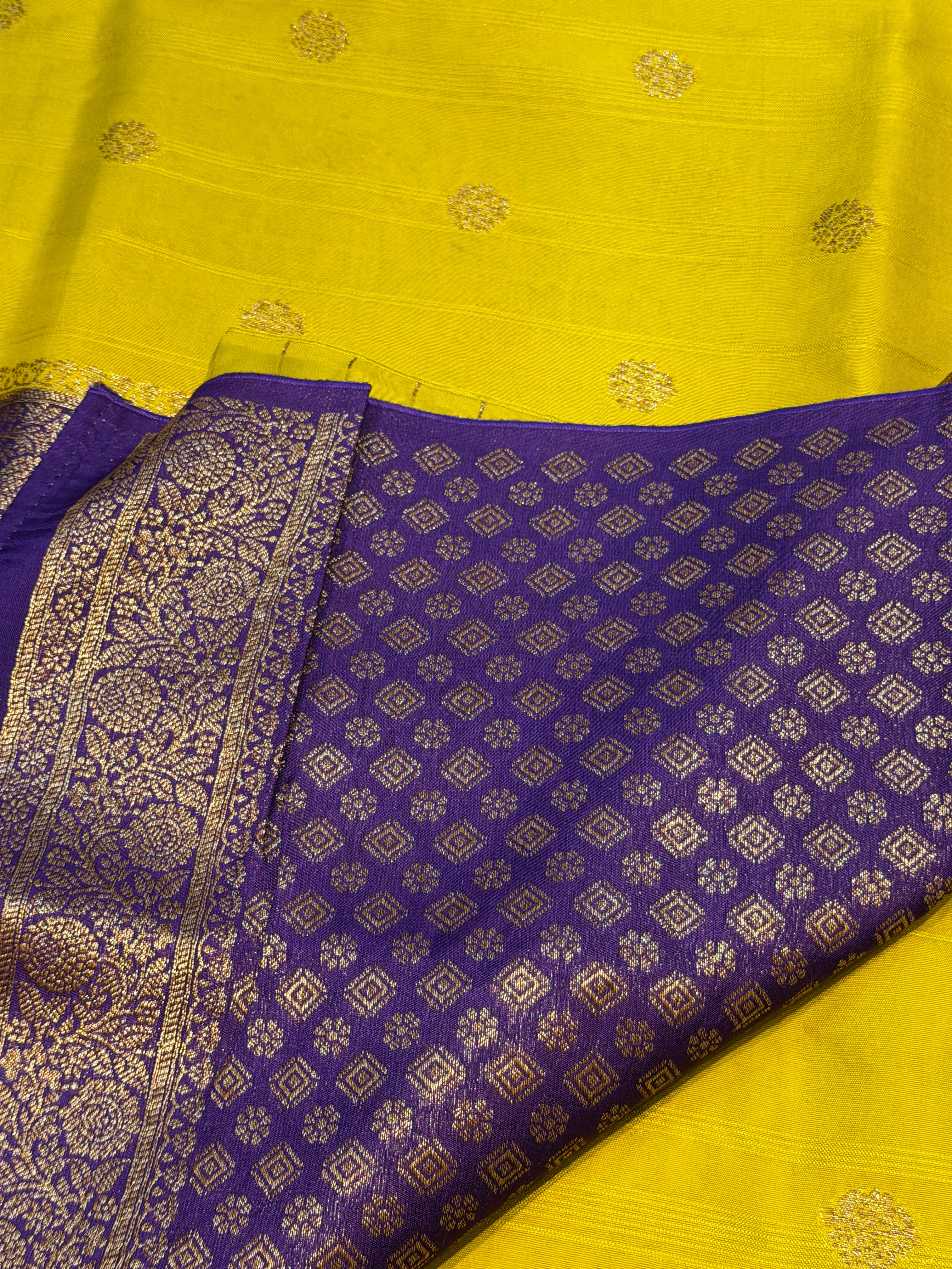 Banaras Tussar Silk- Lemon Yellow
