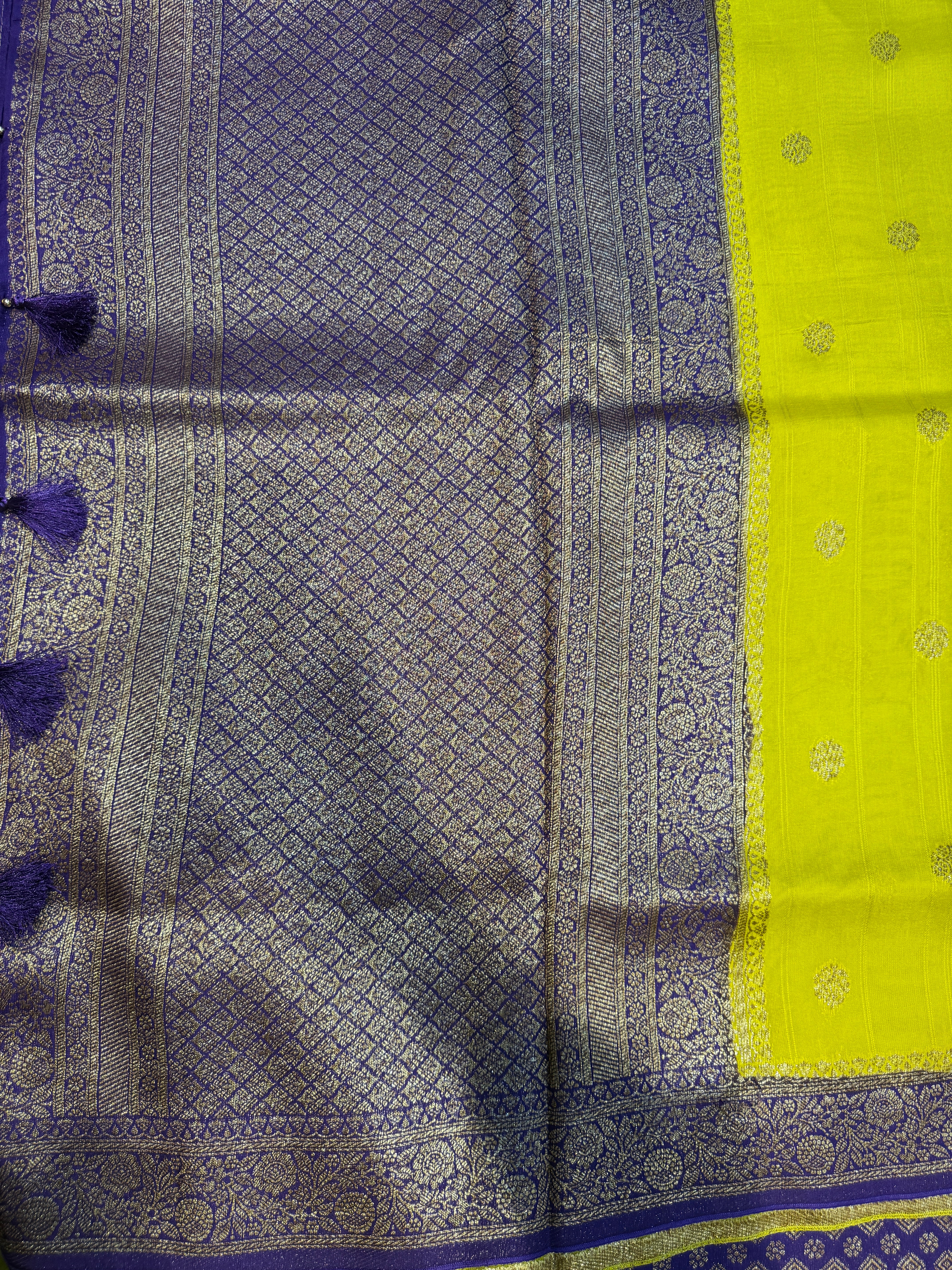 Banaras Tussar Silk- Lemon Yellow