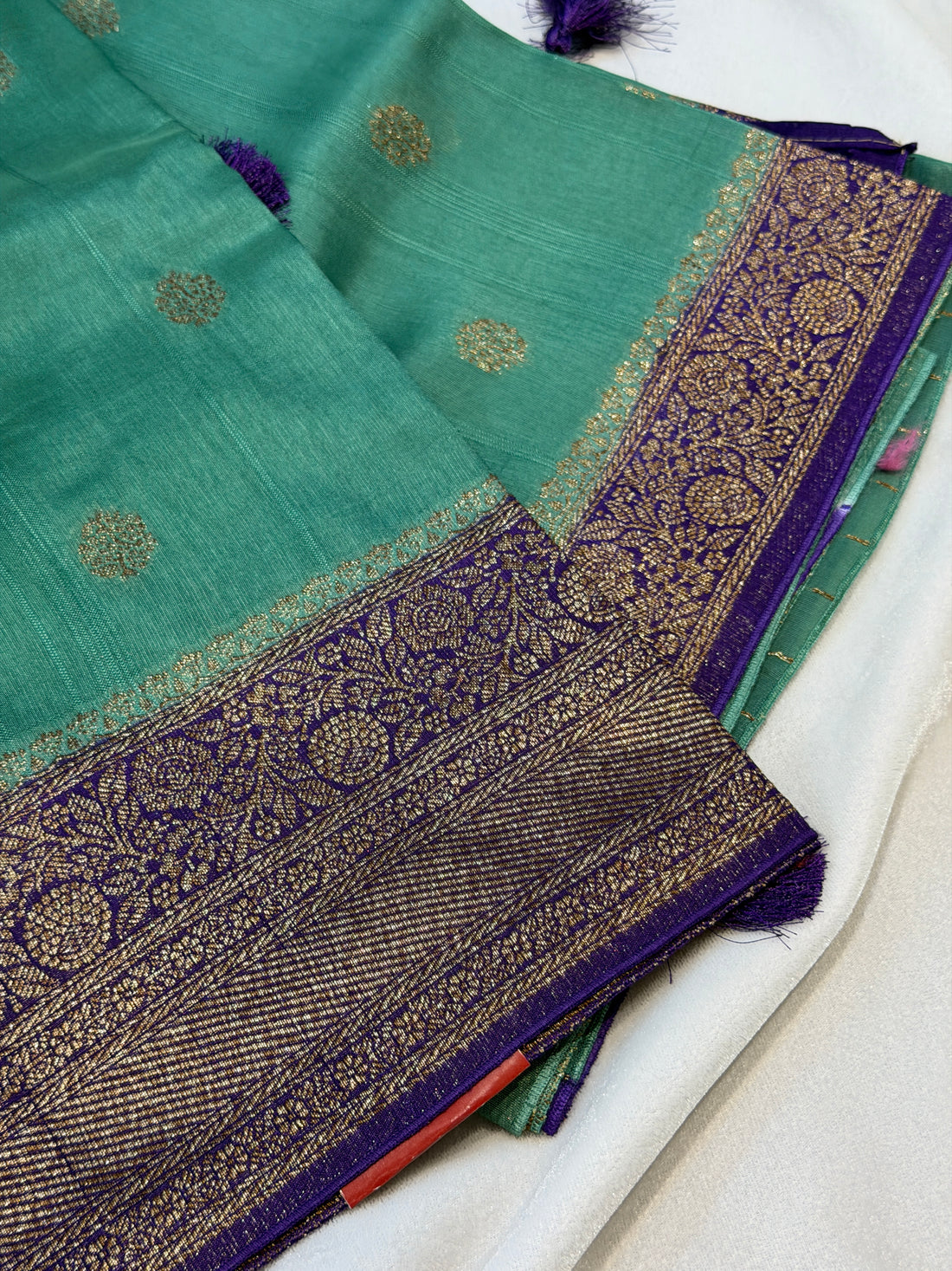 Banaras Tussar- Dark Pista Green