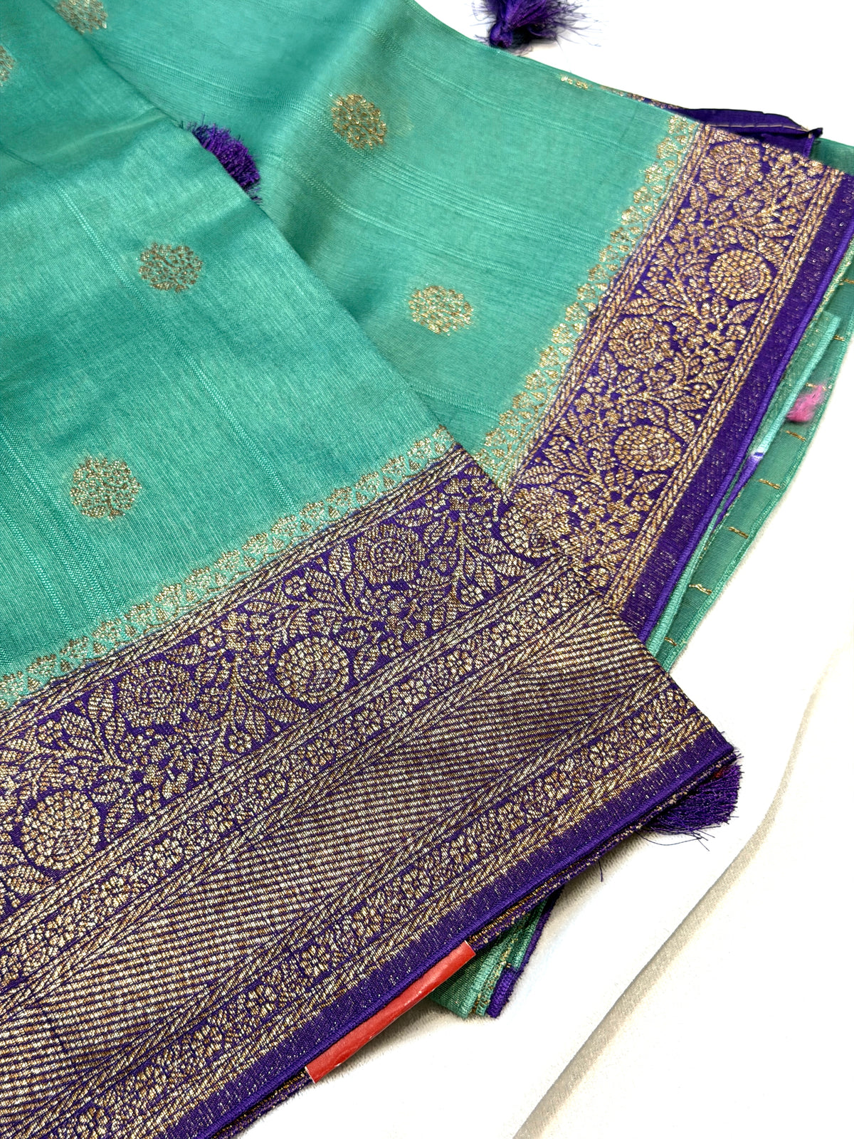 Banaras Tussar- Dark Pista Green