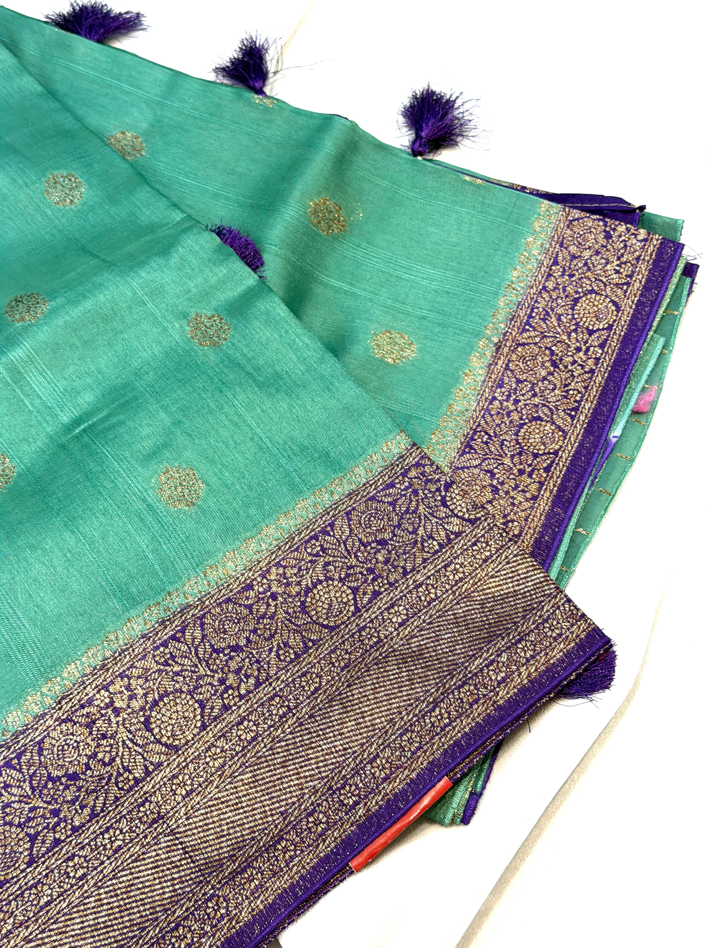Banaras Tussar- Dark Pista Green