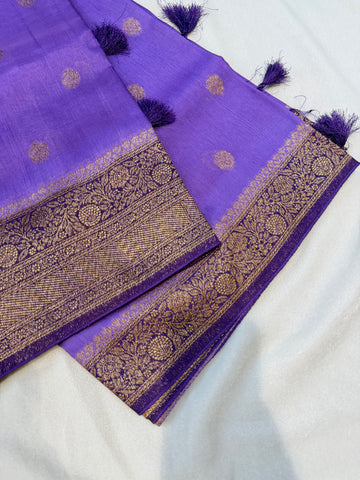 Banaras Tussar Silk- Lavender
