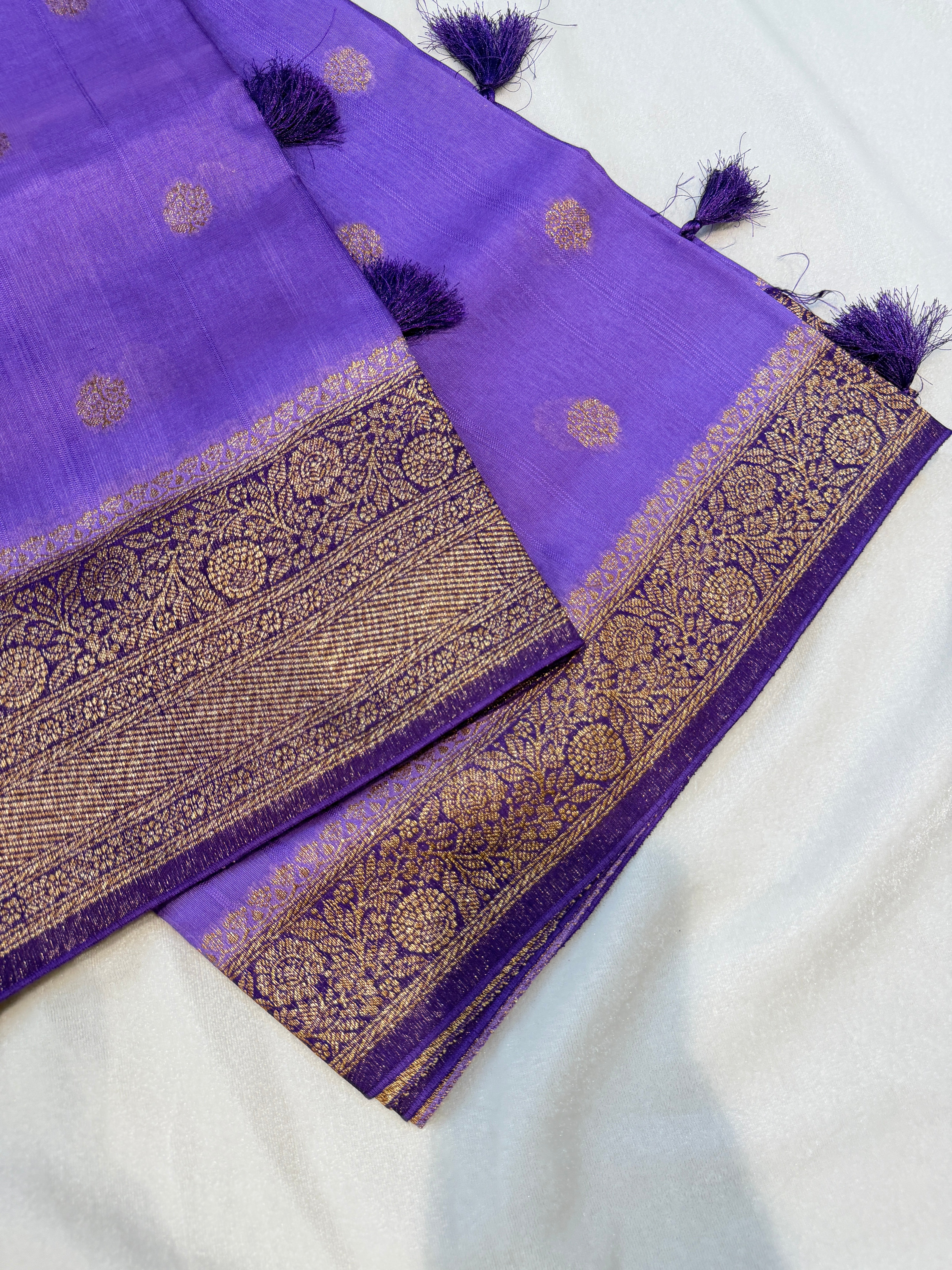 Banaras Tussar Silk- Lavender