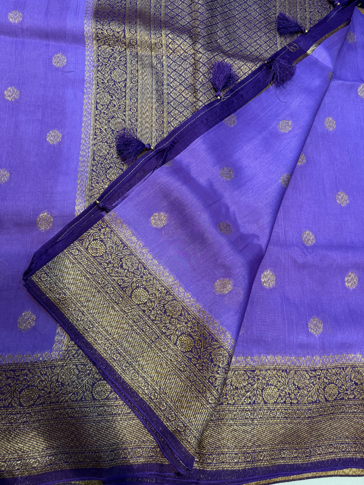 Banaras Tussar Silk- Lavender