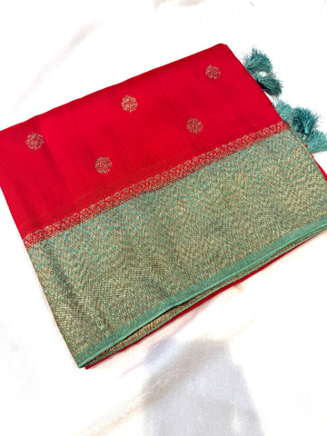 Banaras Tussar- Red