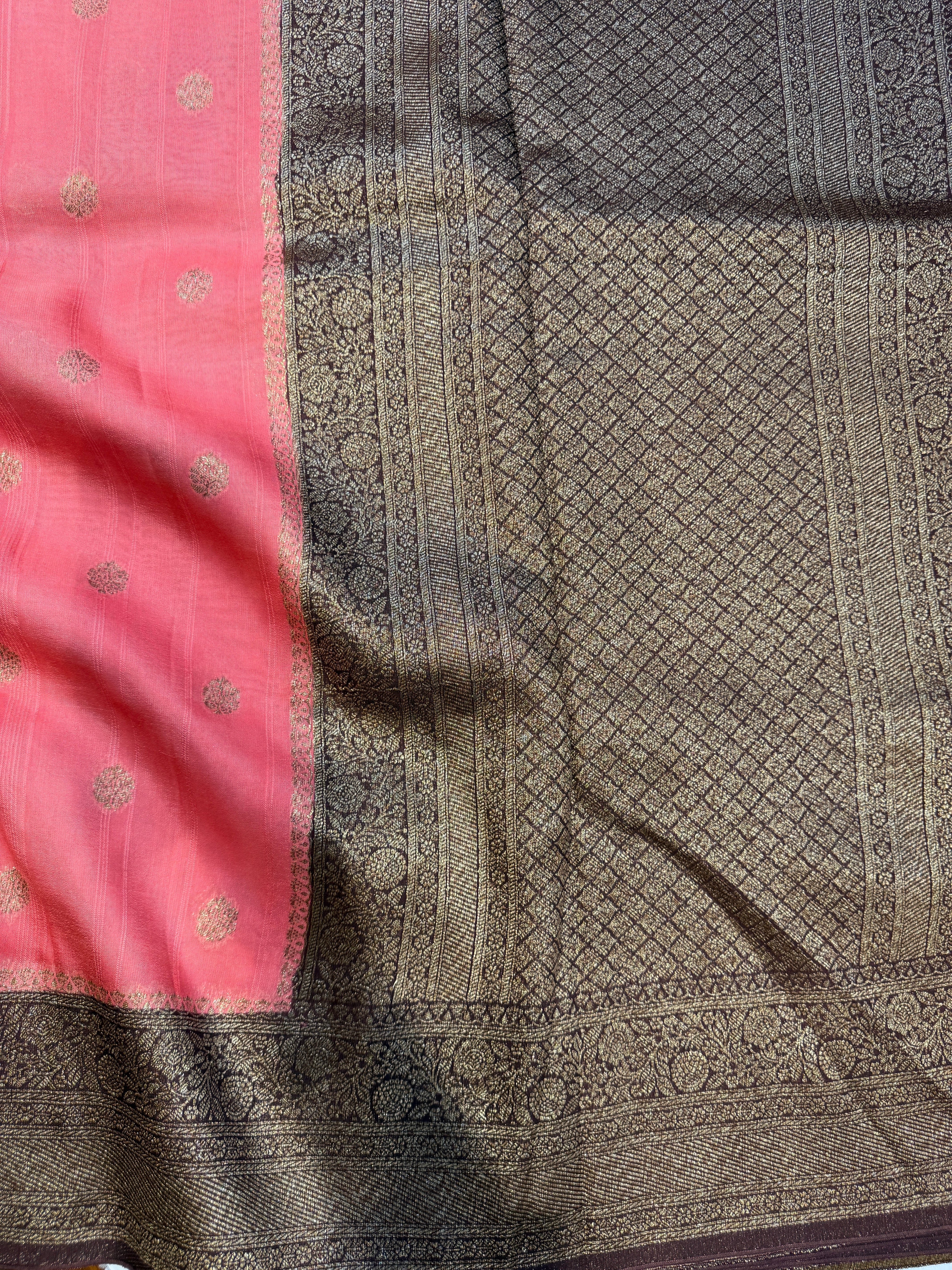 Banaras Tussar- Dark Peach