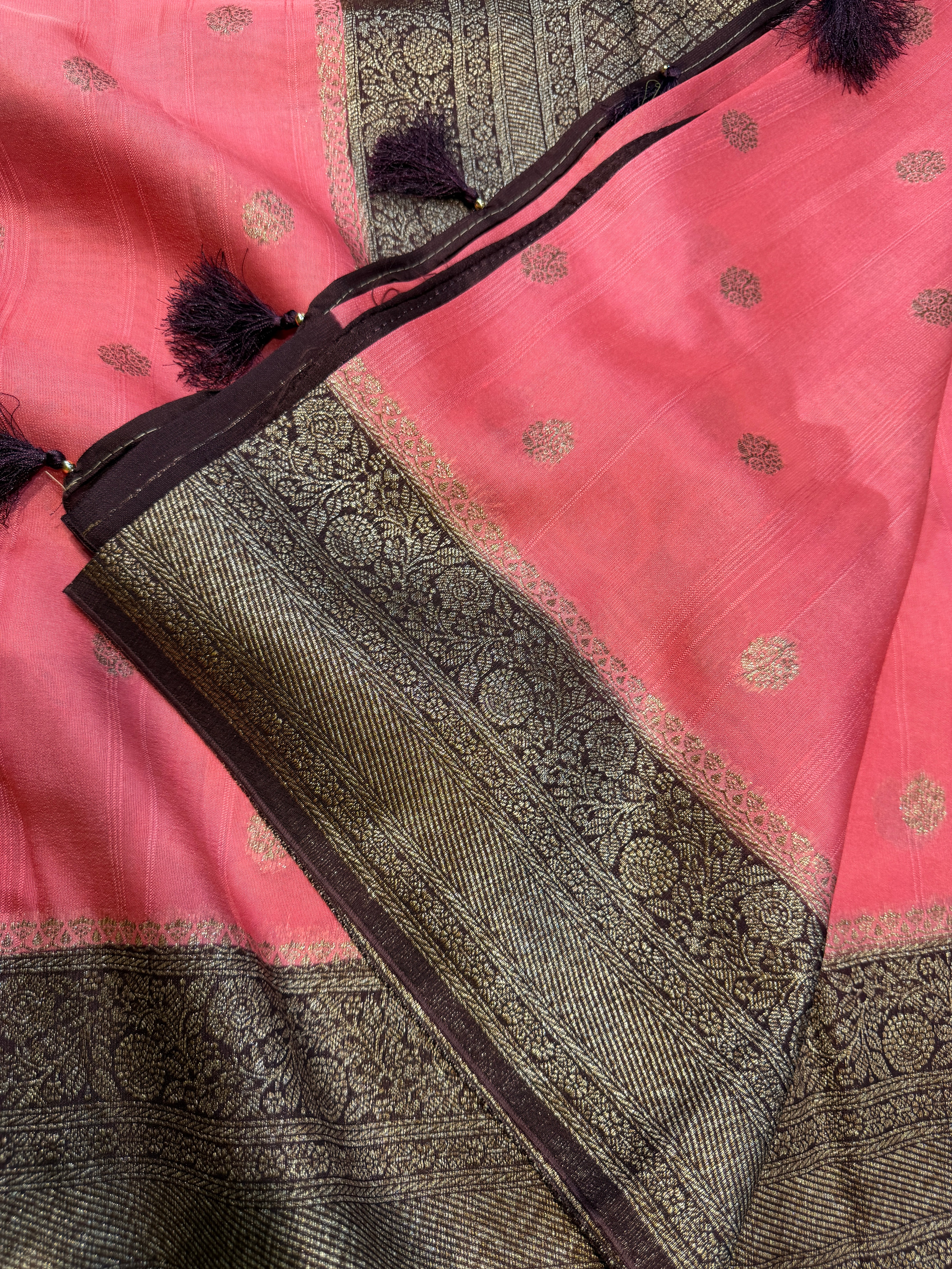 Banaras Tussar- Dark Peach