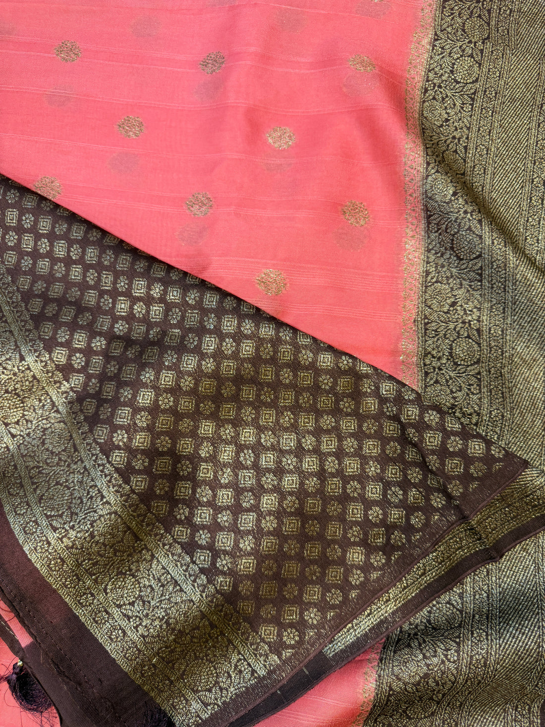 Banaras Tussar- Dark Peach