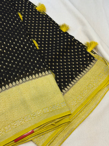 Banaras Georgett- Black