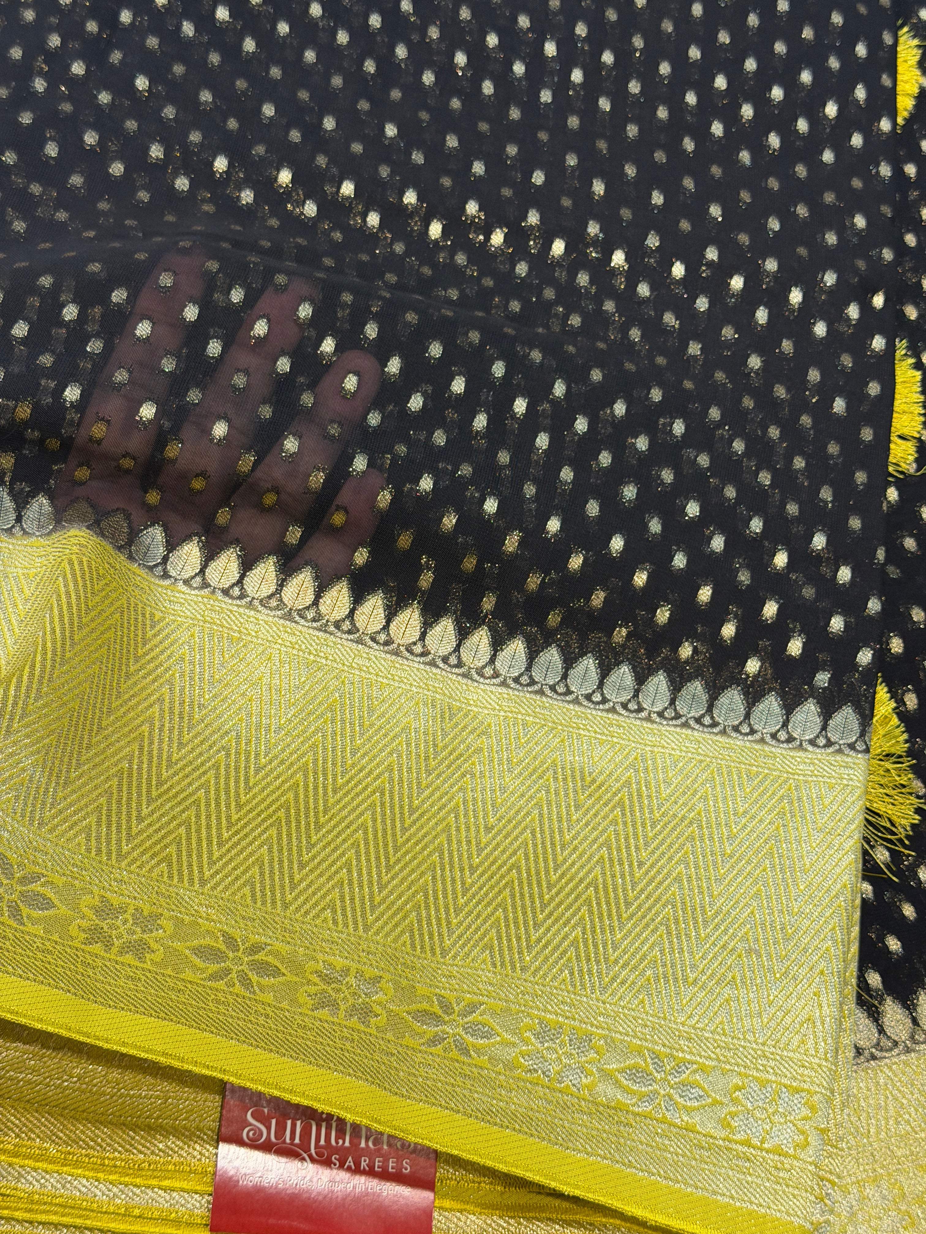 Banaras Georgett- Black