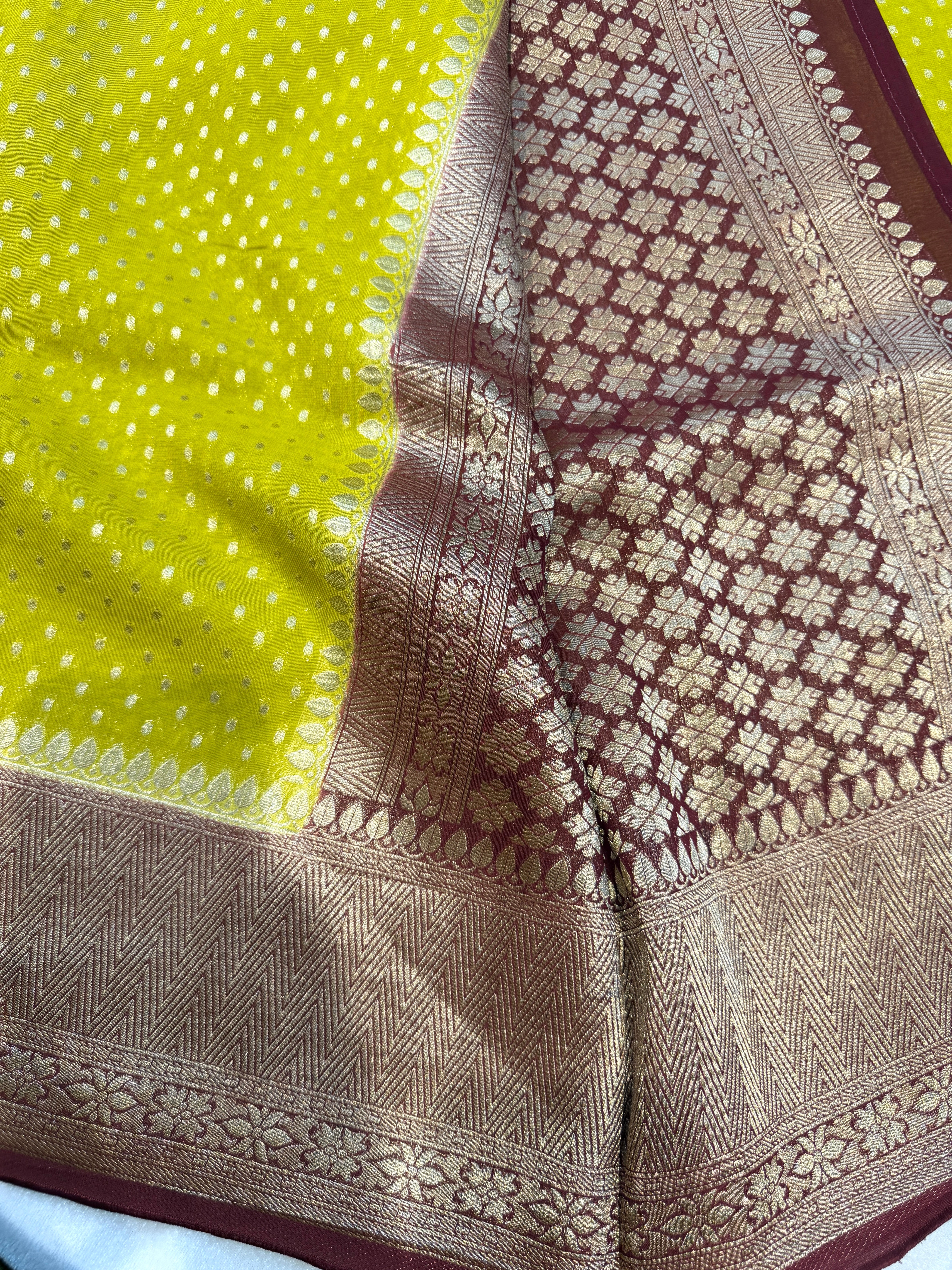 Banaras Georgett- Lemon Yellow