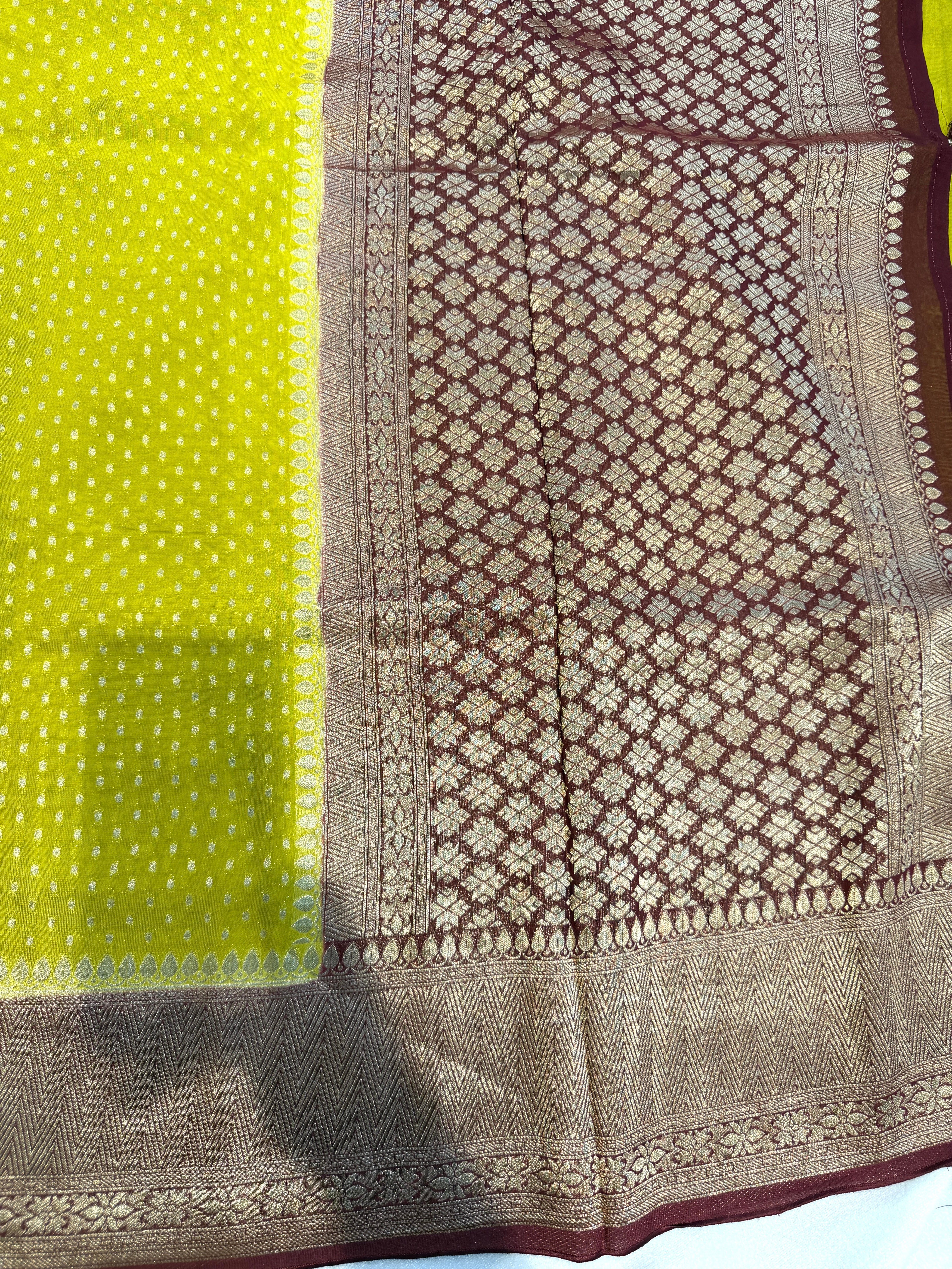 Banaras Georgett- Lemon Yellow