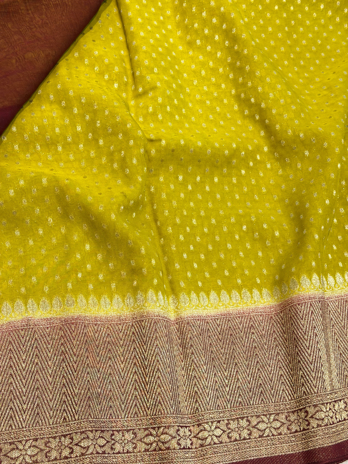 Banaras Georgett- Lemon Yellow