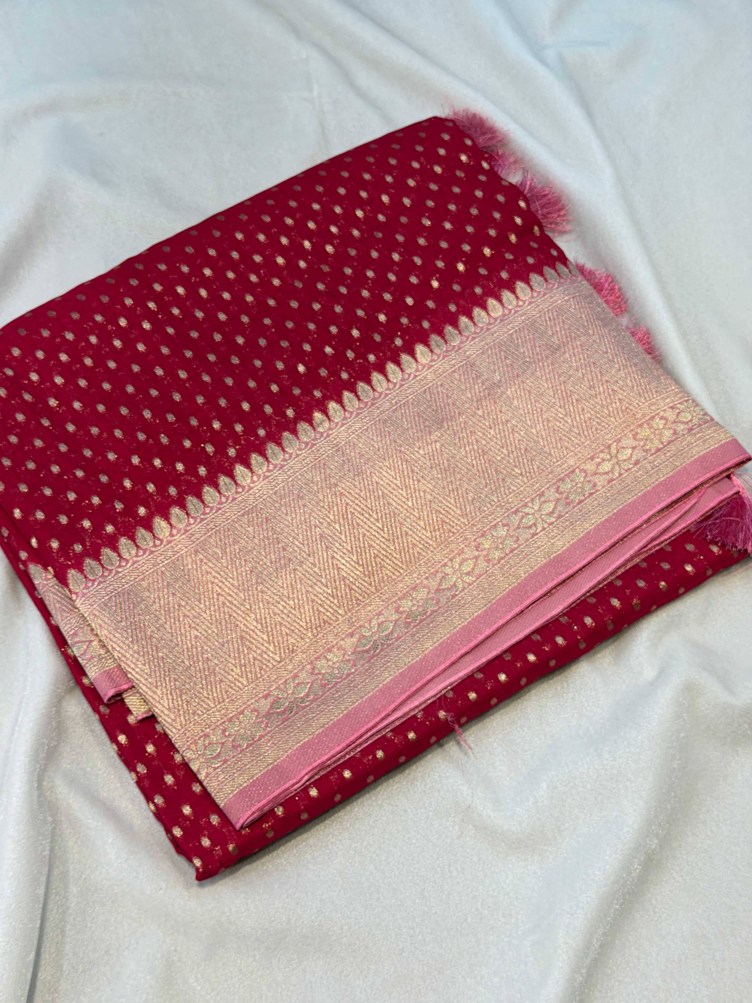 Banaras Georgett- Dark Pink