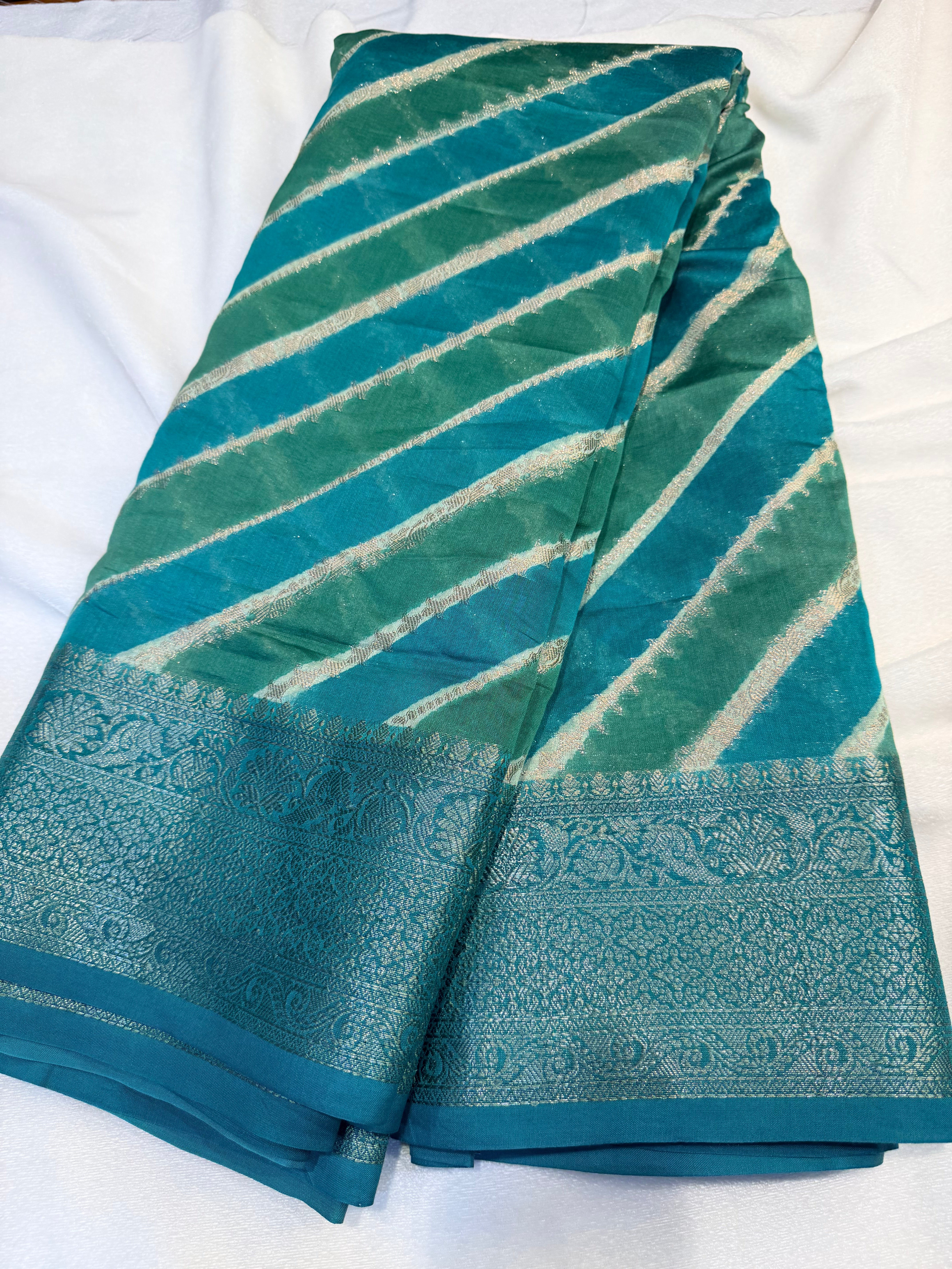 Changeri Silk Green Stripes
