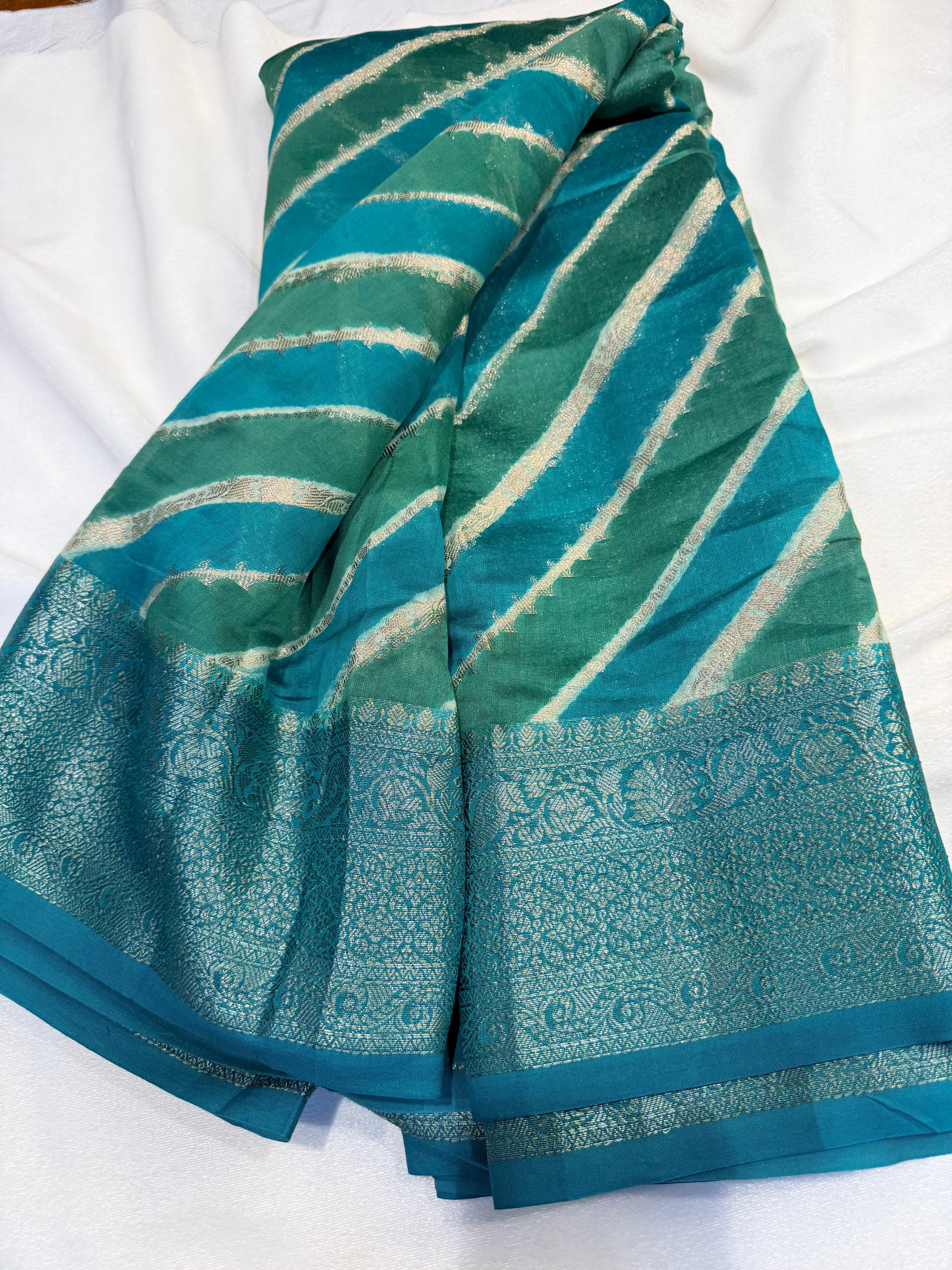 Changeri Silk Green Stripes