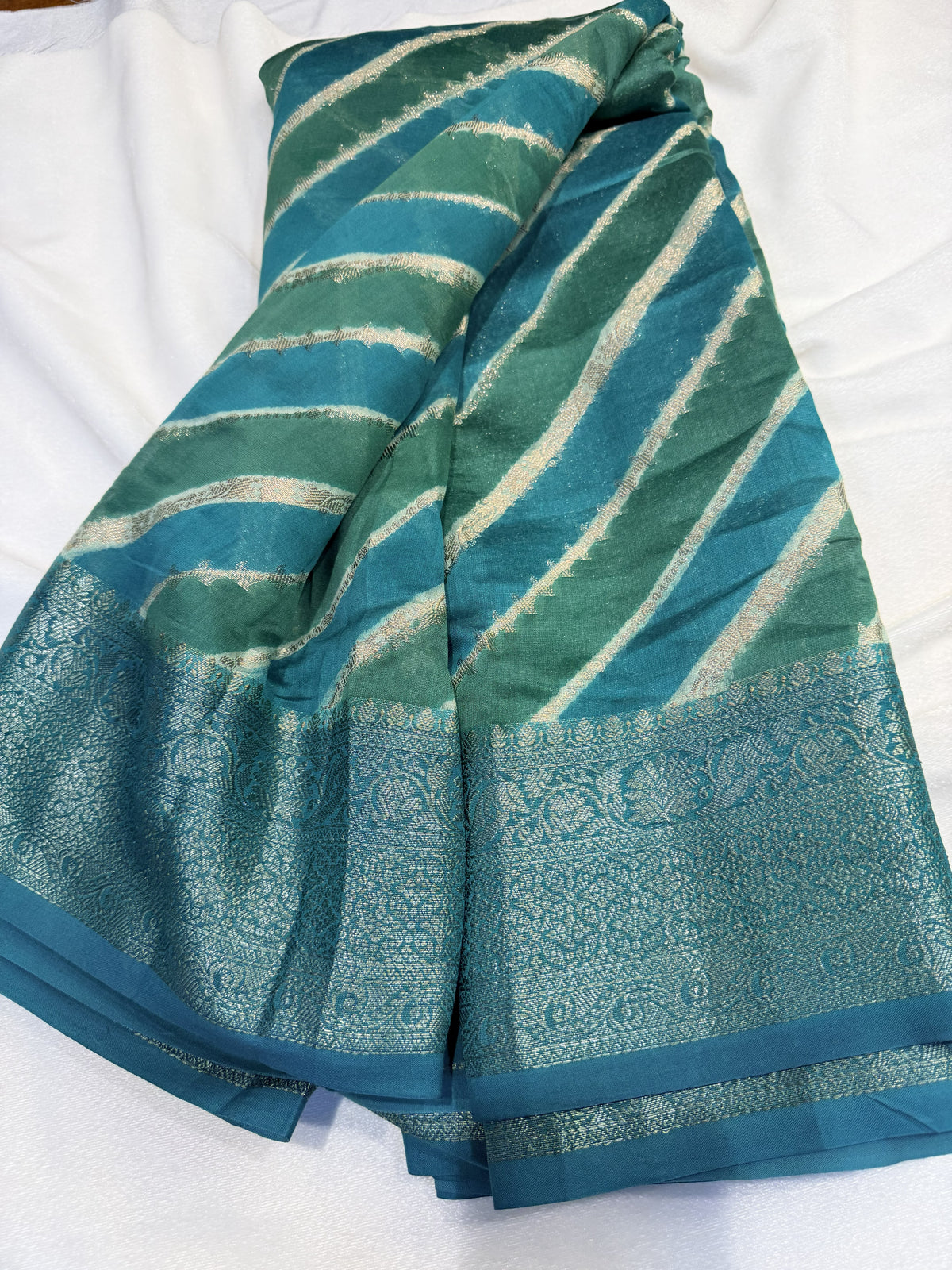 Changeri Silk Green Stripes